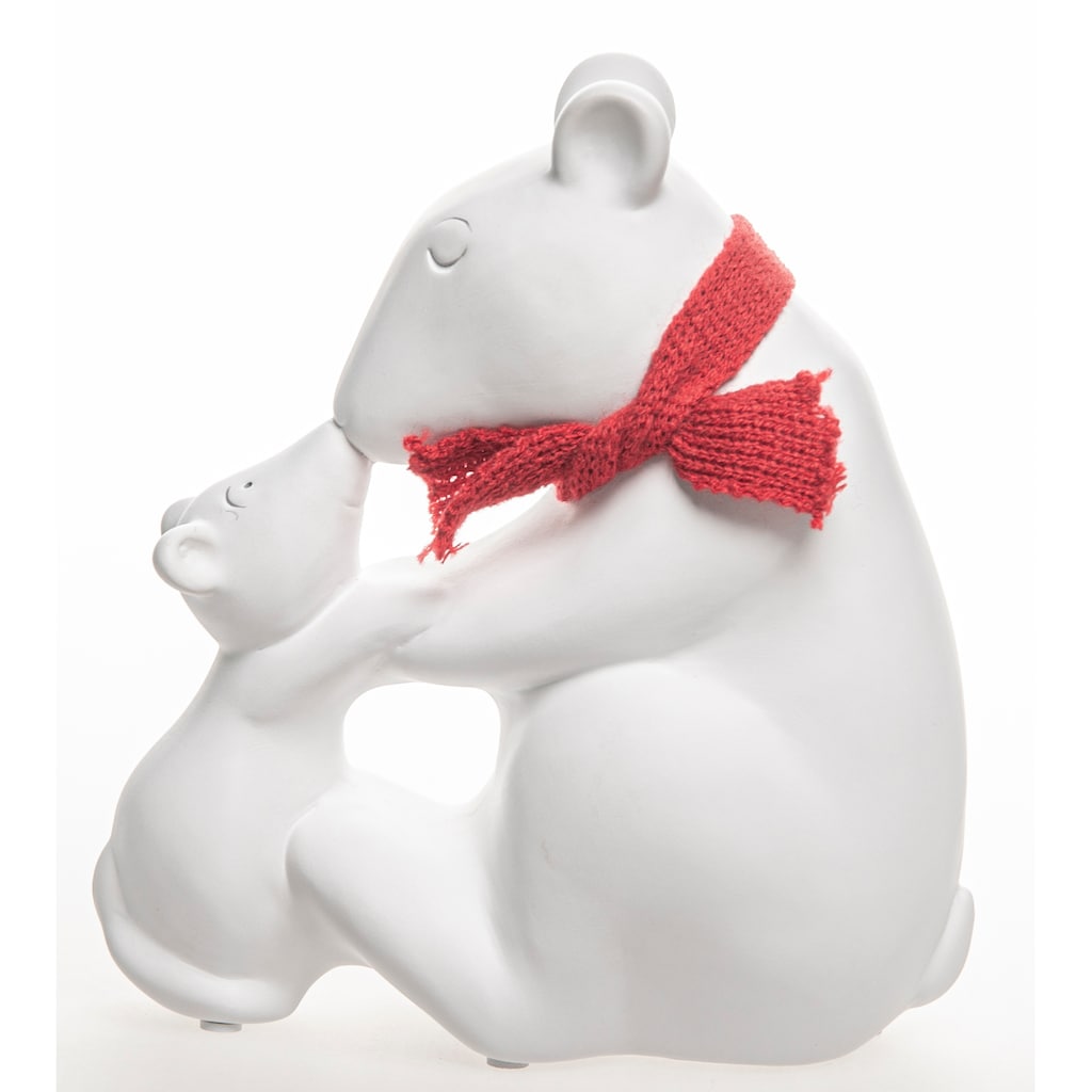 VALENTINO Wohnideen Weihnachtsfigur »Eisbär mit Kind und Schal, Weihnachtsdeko«