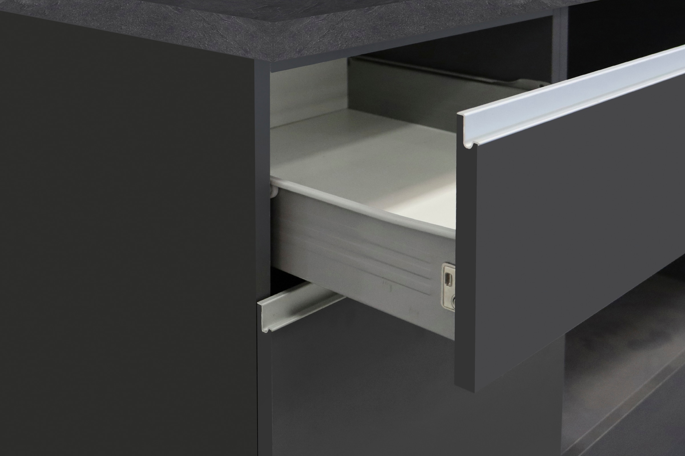KOCHSTATION Küchenzeile »KS-Sole«, Breite 256 cm, Hängeregal, Geschirrabtropfschrank, ohne E-Geräte