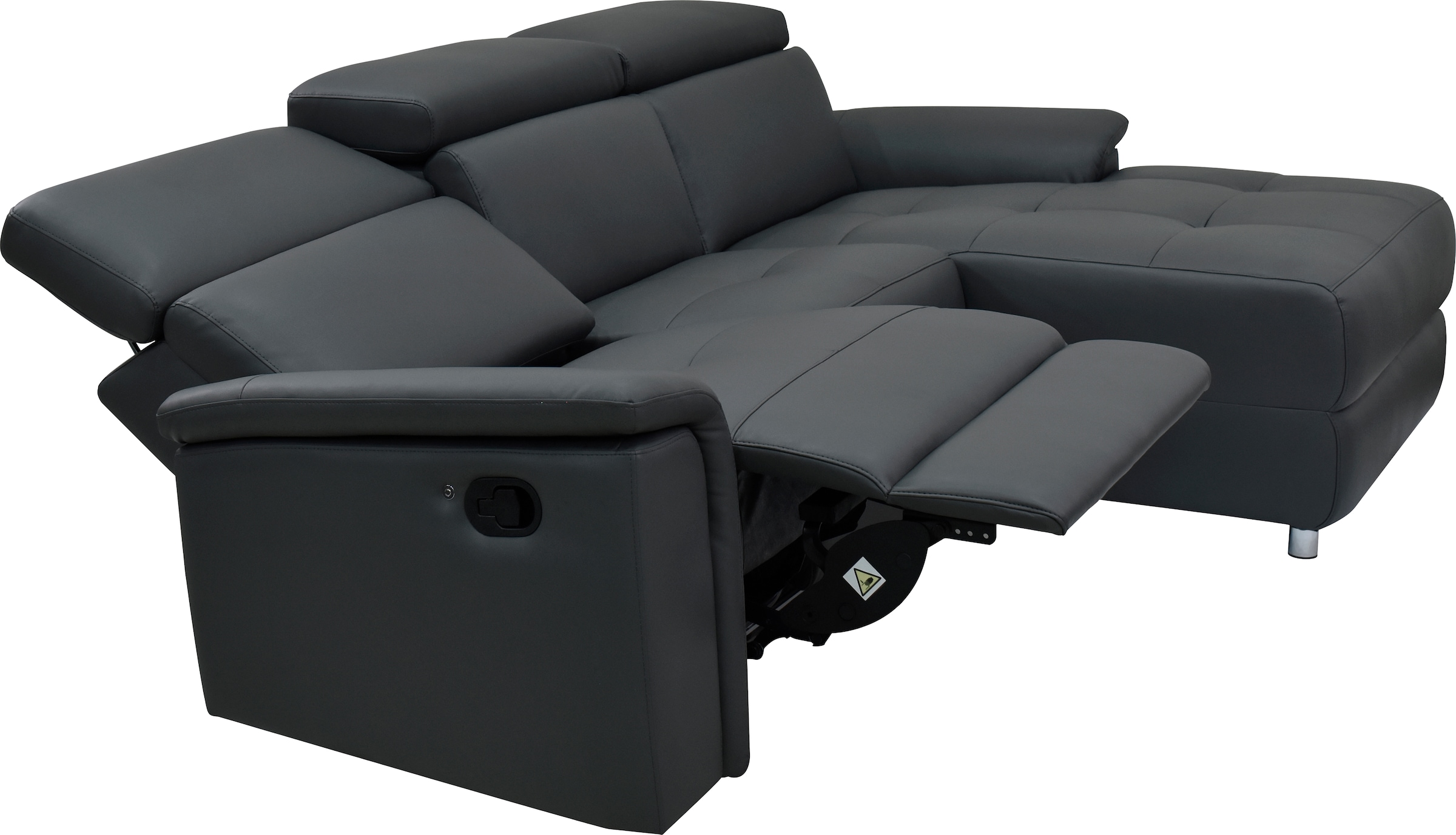 Places of Style Ecksofa »Pareli, L-Form, 259cm,m. Recamiere, Echtleder, Kunstleder, Webstoff«, man. o. elektr. Relaxfunktion, USB/Kopfteilverstellg u. LED