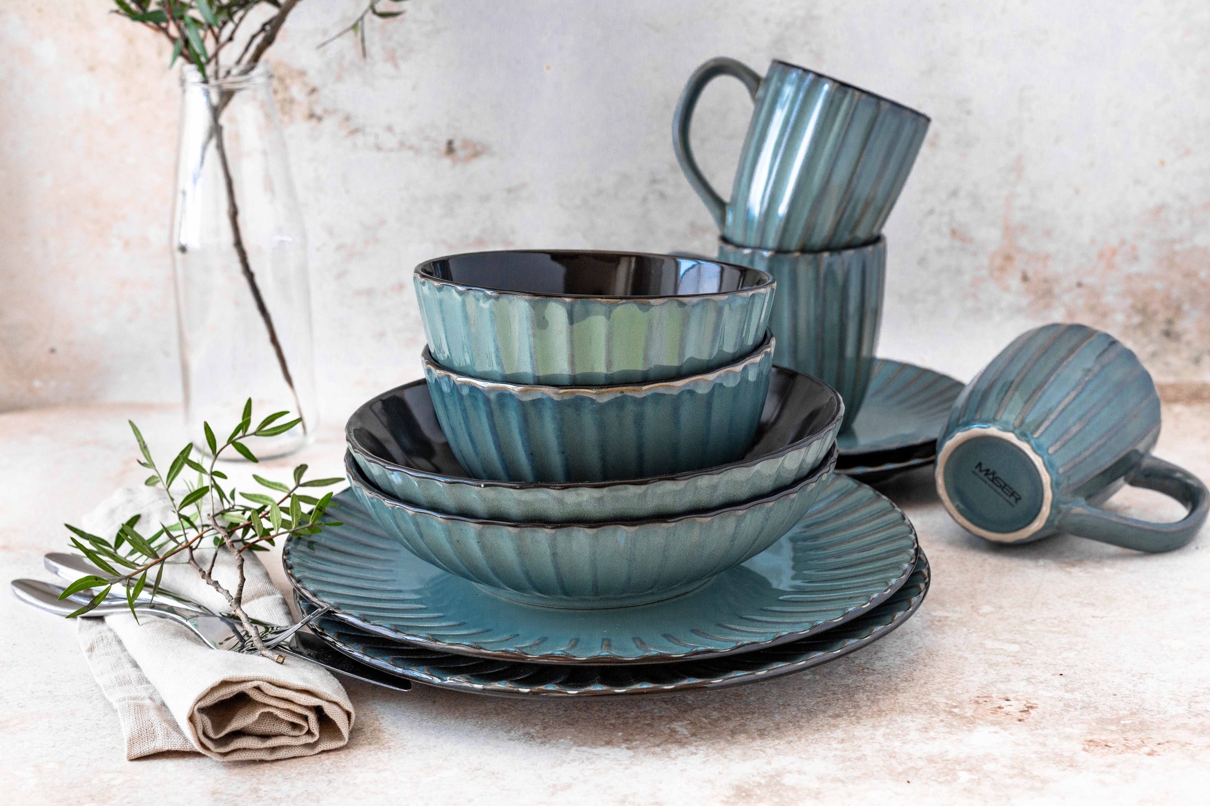 MÄSER Frühstücks-Geschirrset »CONFINO, Frühstücksset, Steinzeug«