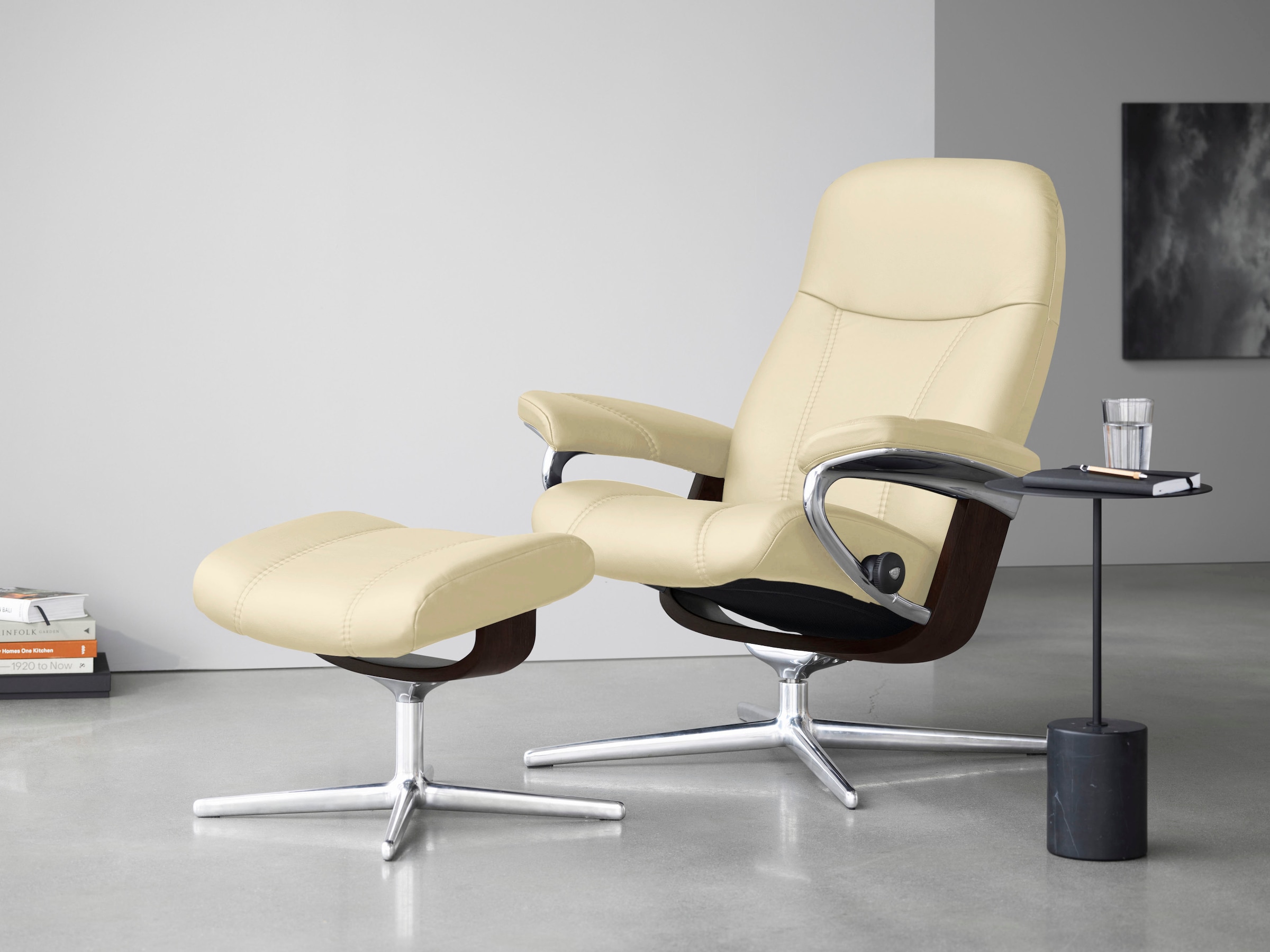 Stressless Fußhocker "Consul", mit Cross Base, Größe S, M & L, Holzakzent B günstig online kaufen