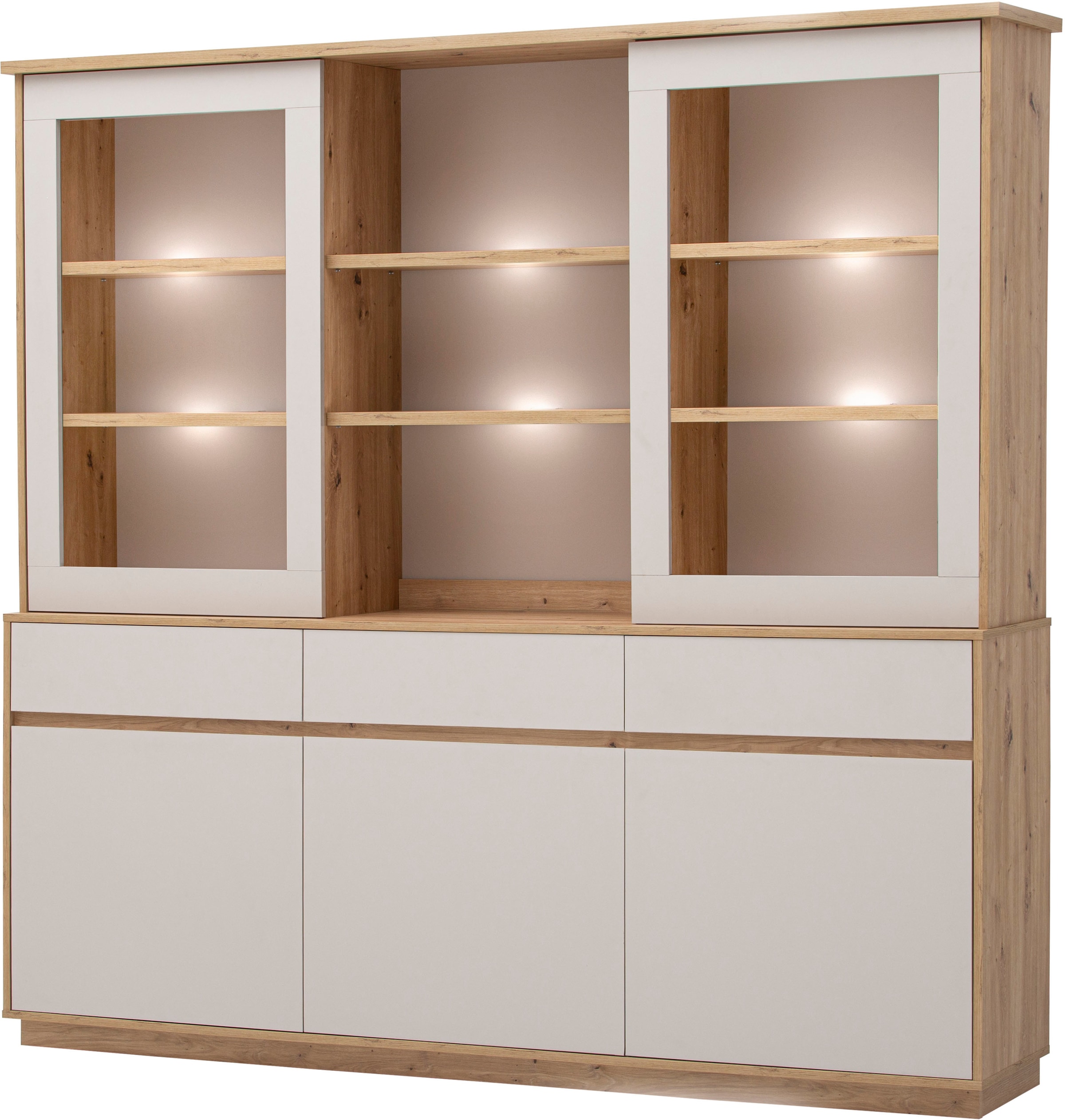 Home affaire Buffet »Sonora, moderner Hochschrank, Buffetschrank in Kaschmir, Regal« filigrane Rahmenoptik, ausreichend Stauraum, vielseitig einsetzbar