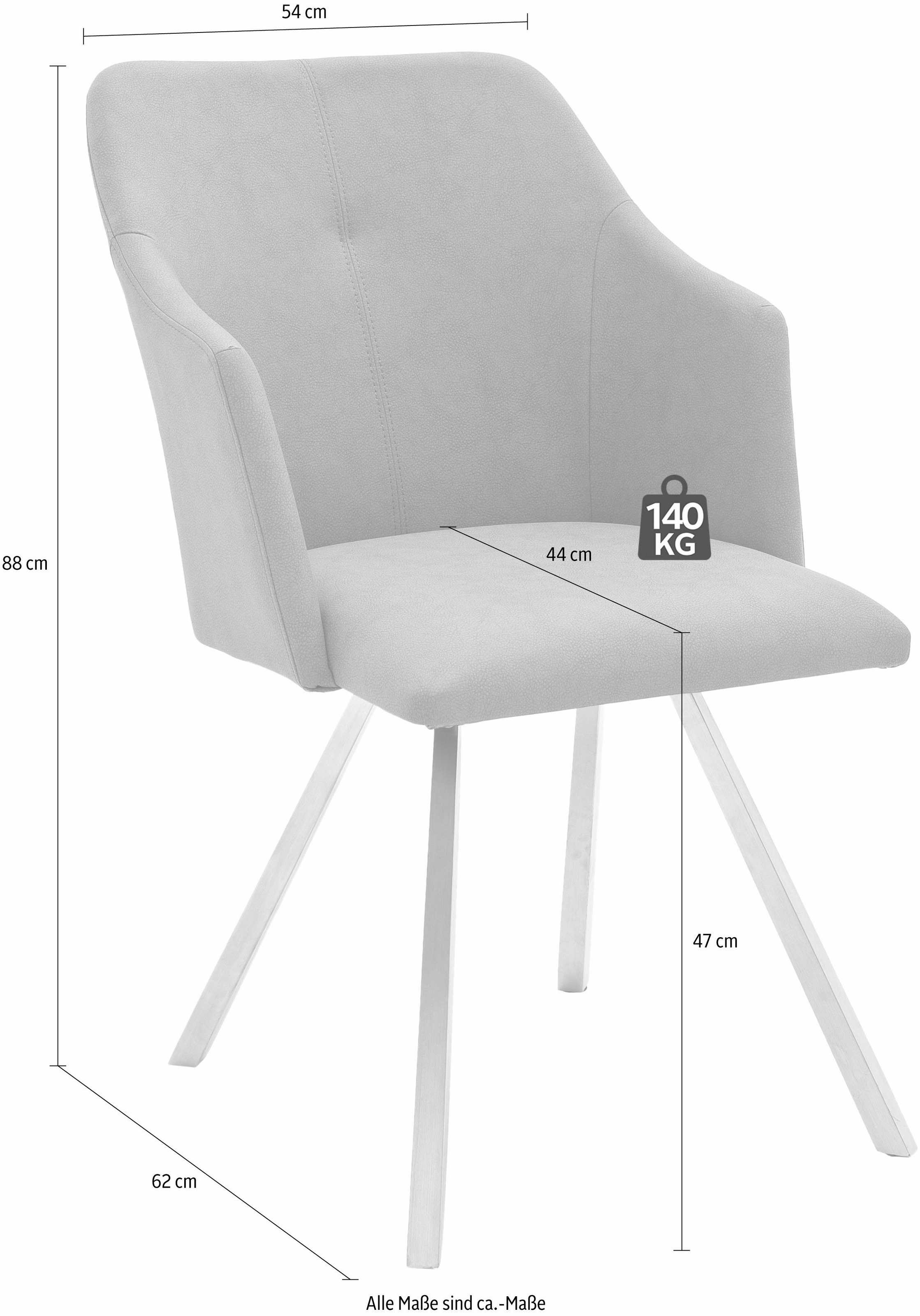 MCA furniture Esszimmerstuhl »Madita 4 Fuß Stuhl B-eckig«, (Set), 2 St., Ve günstig online kaufen