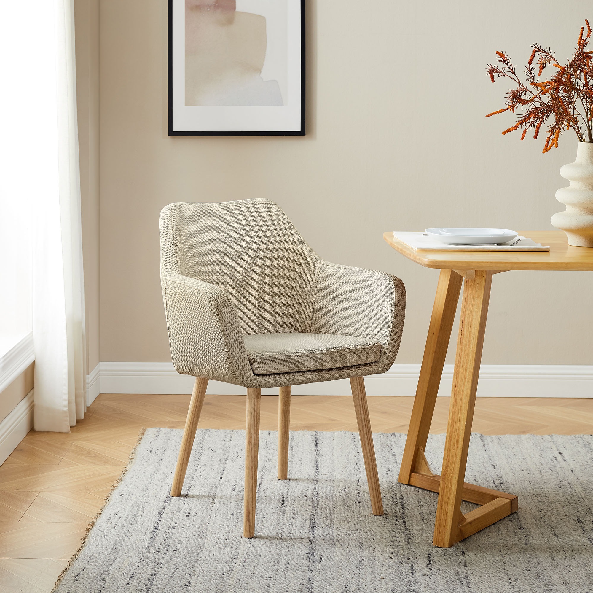 SalesFever Armlehnstuhl »Komfortabler Esszimmerstuhl mit Stil« () Stuhlbein günstig online kaufen