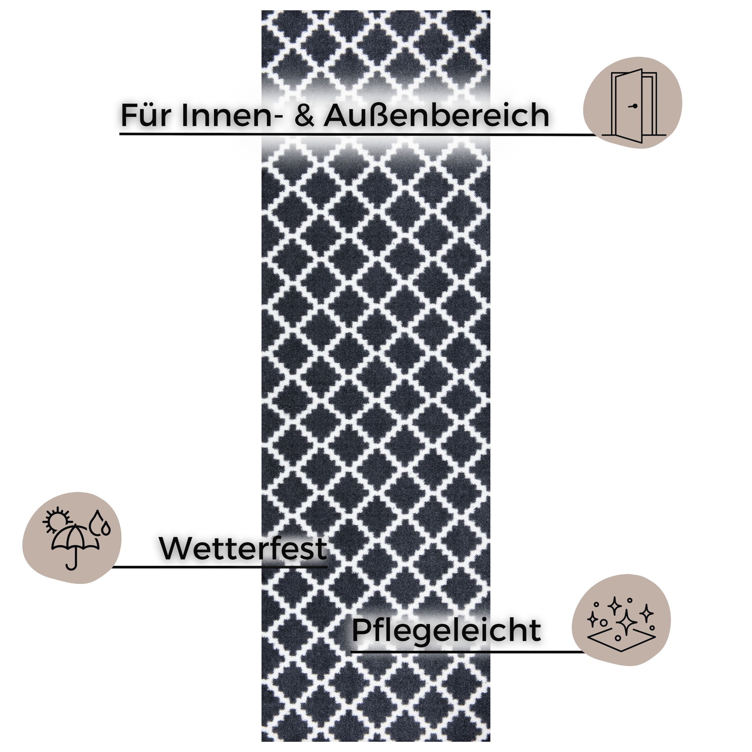 HANSE Home Fußmatte »Elegance, Türmatte«, rechteckig, 7 mm Höhe, Schmutzfangmatte, Innen und Außen, Rutschfest, Wetterfest, Türmatte