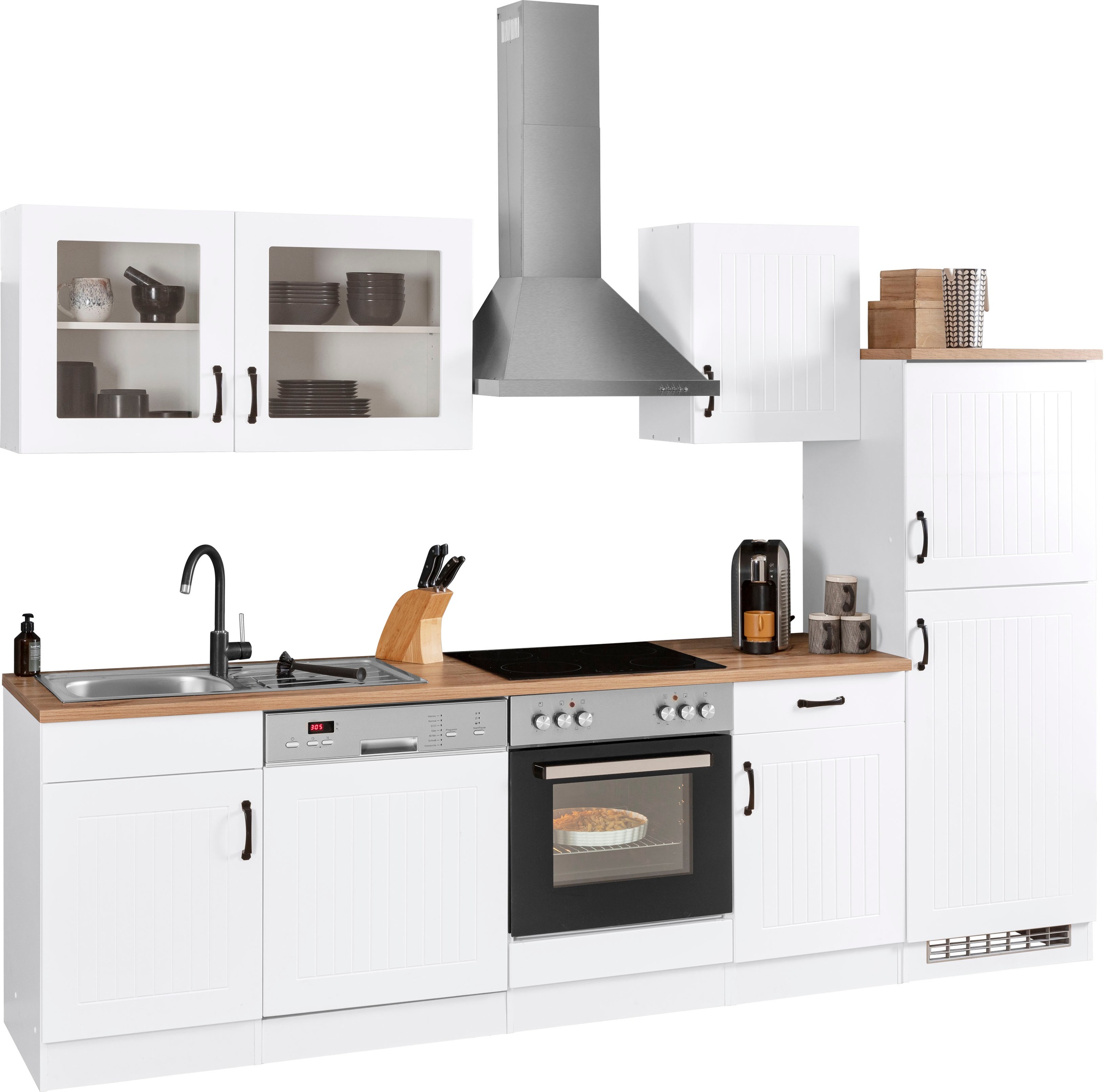 KOCHSTATION Küchenzeile »KS-Athen«, mit E-Geräten, Breite 280 cm
