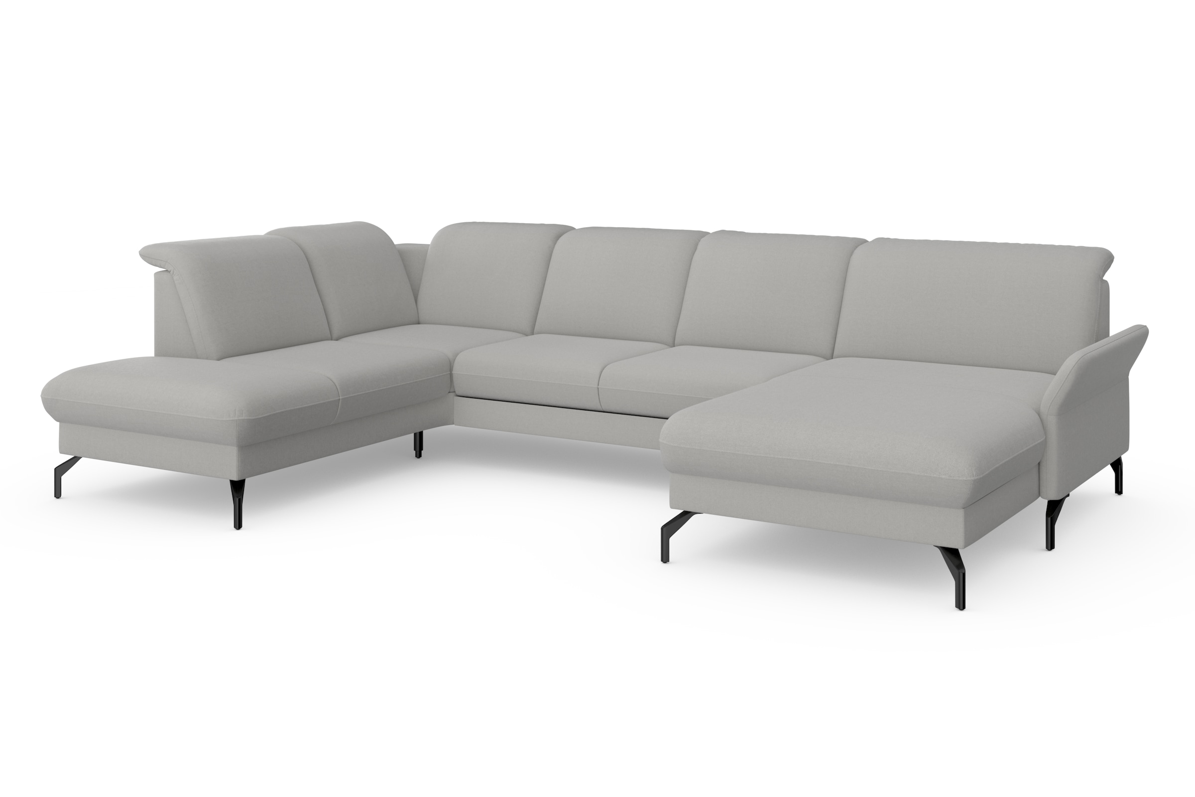 sit&more Wohnlandschaft »Fashion U-Form«, wahlweise mit Kopfteilverstellung, Vorziehsitz, motorisch, Metallfüße