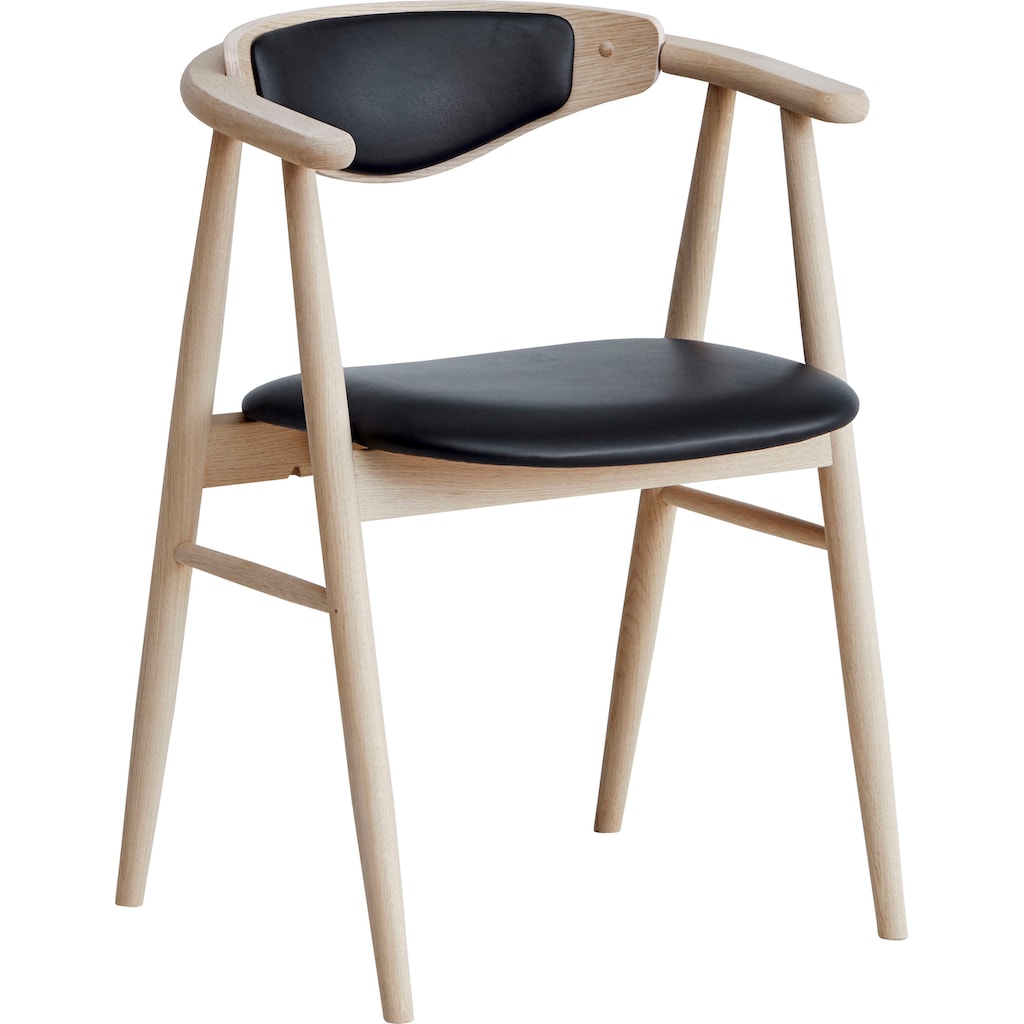 Hammel Furniture Holzstuhl »Findahl by Hammel Tradition«, (Set), 2 St., Massivholz, mit Sitz und Rückenpolster aus Leder