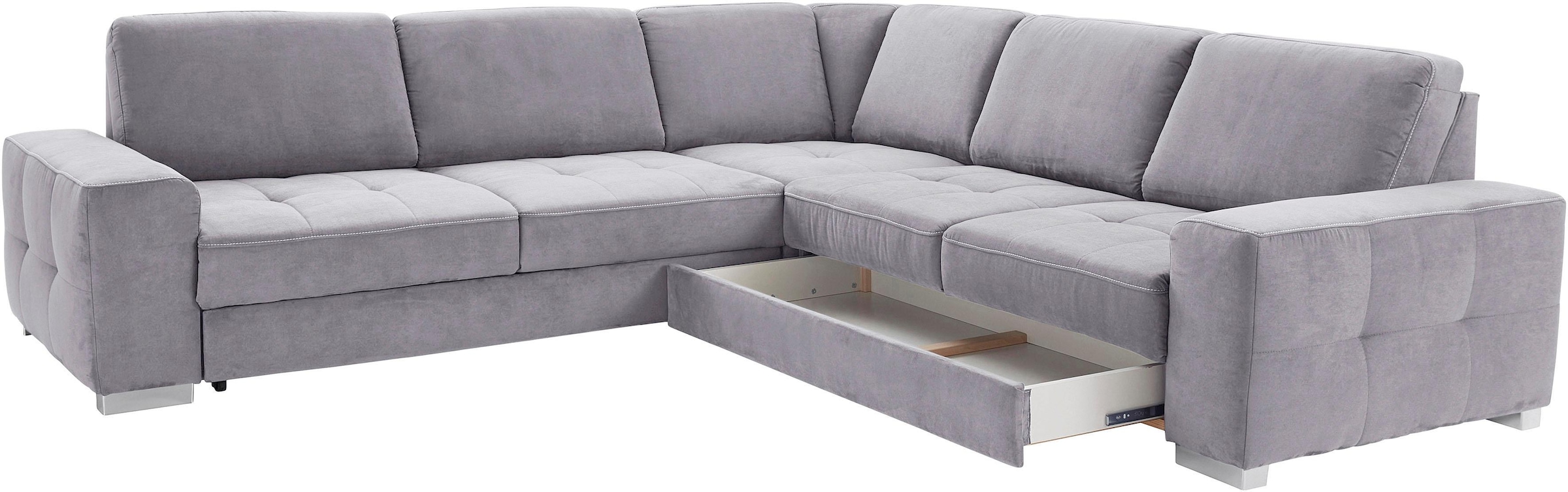 sit&more Ecksofa »Santorini L-Form«, mit Federkern und Sitztiefenverstellung, wahlweise mit Bettfunktion