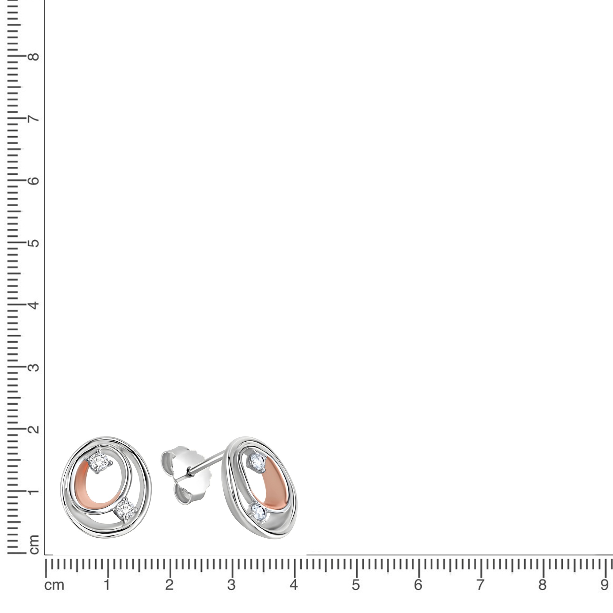 Vivance Paar Ohrstecker »925/- Sterling Silber rhodiniert und rosé vergoldet Zirkonia«