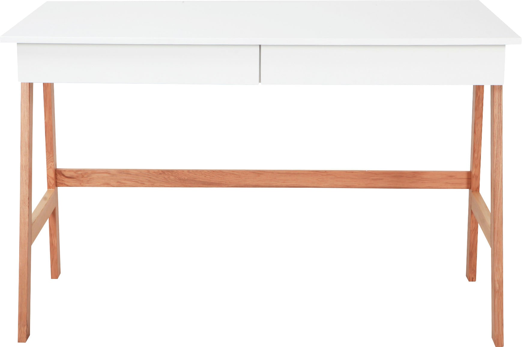 Schreibtisch MÖBILIA "Herdis", weiß (weiß, natur, natur, weiß), B:120cm H:77cm T:60cm