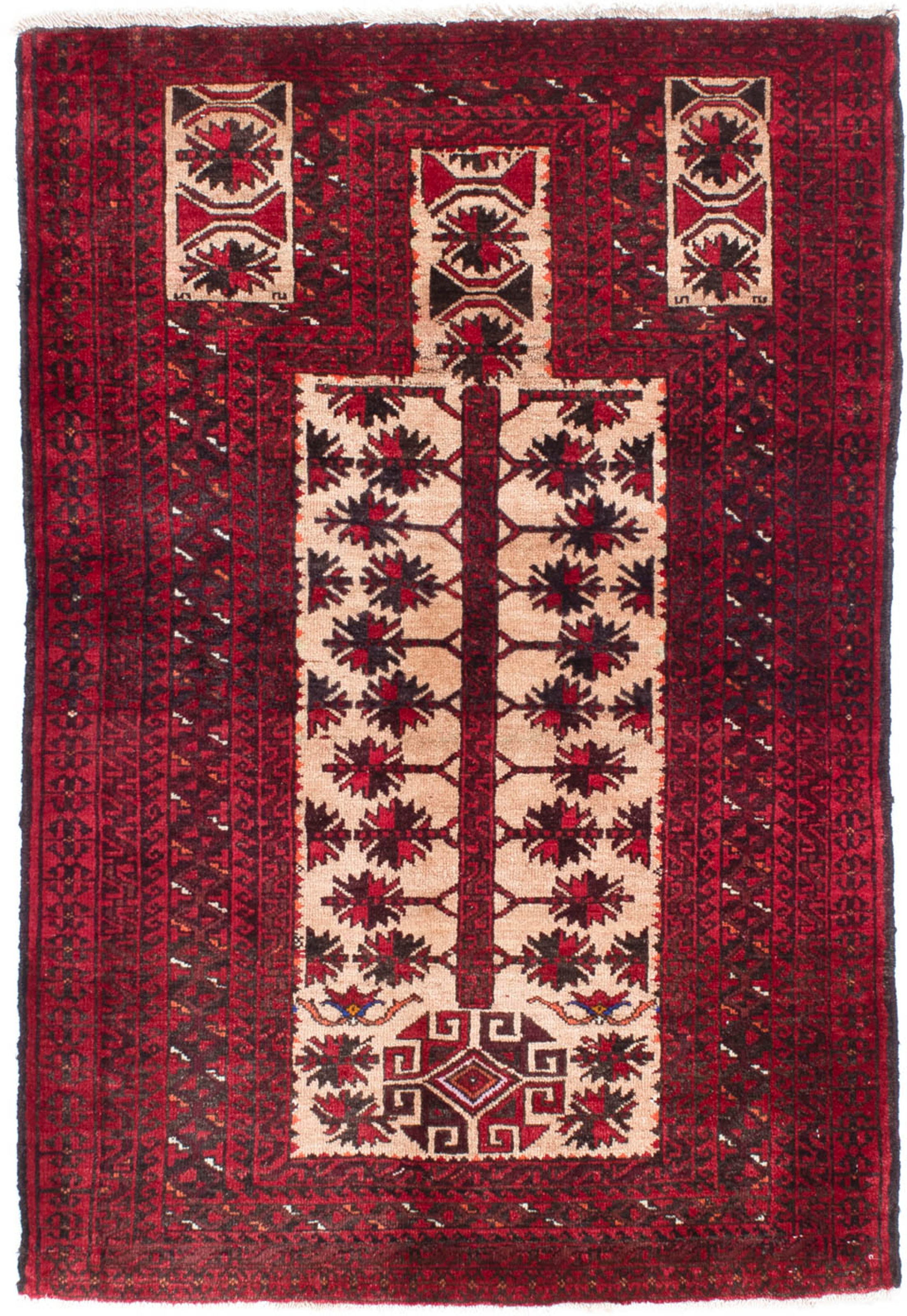 morgenland Orientteppich »Belutsch - 136 x 91 cm - dunkelrot«, rechteckig, günstig online kaufen