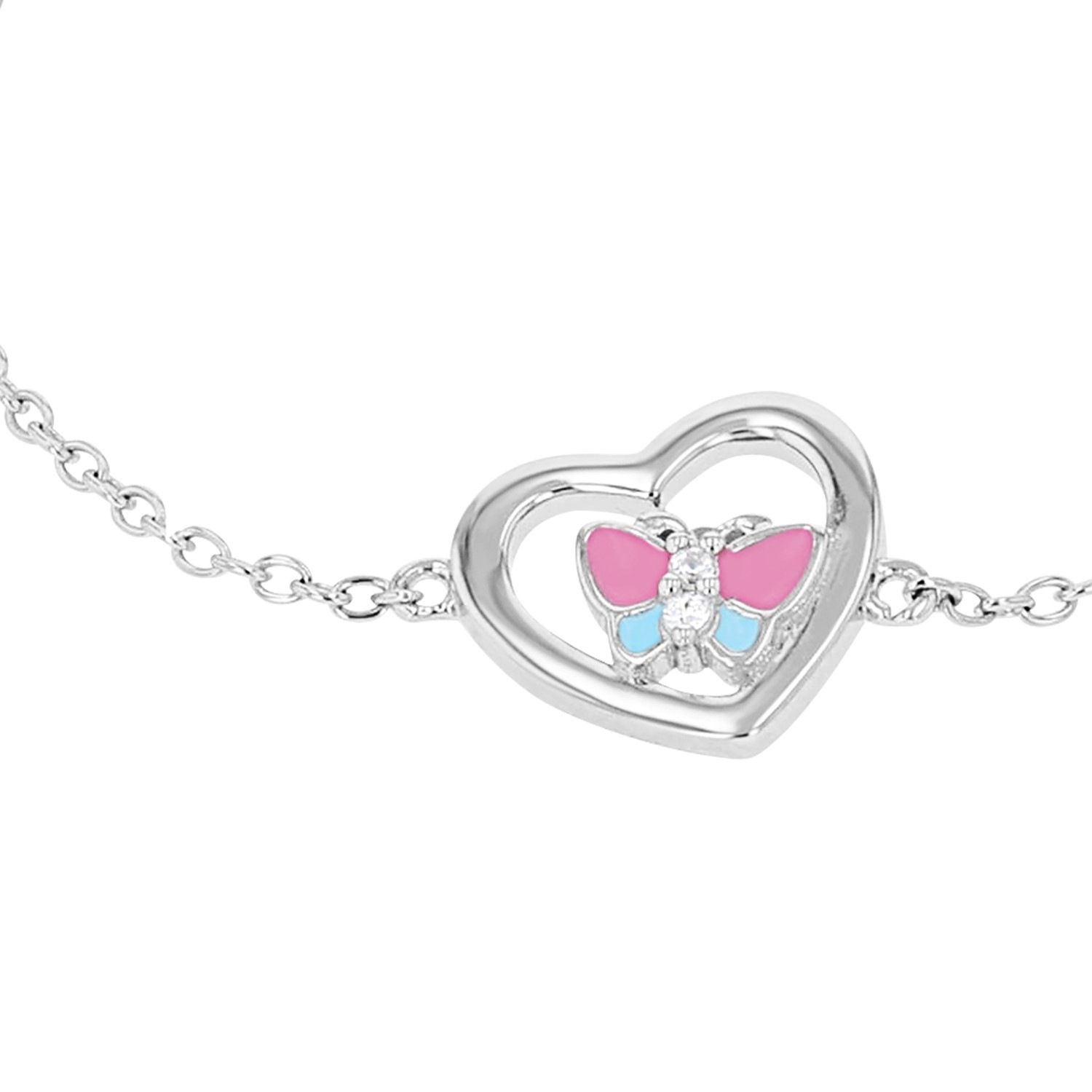 Prinzessin Lillifee Armband »Herz/Schmetterling-Optik, 2039757«, mit Zirkonia (synth.)