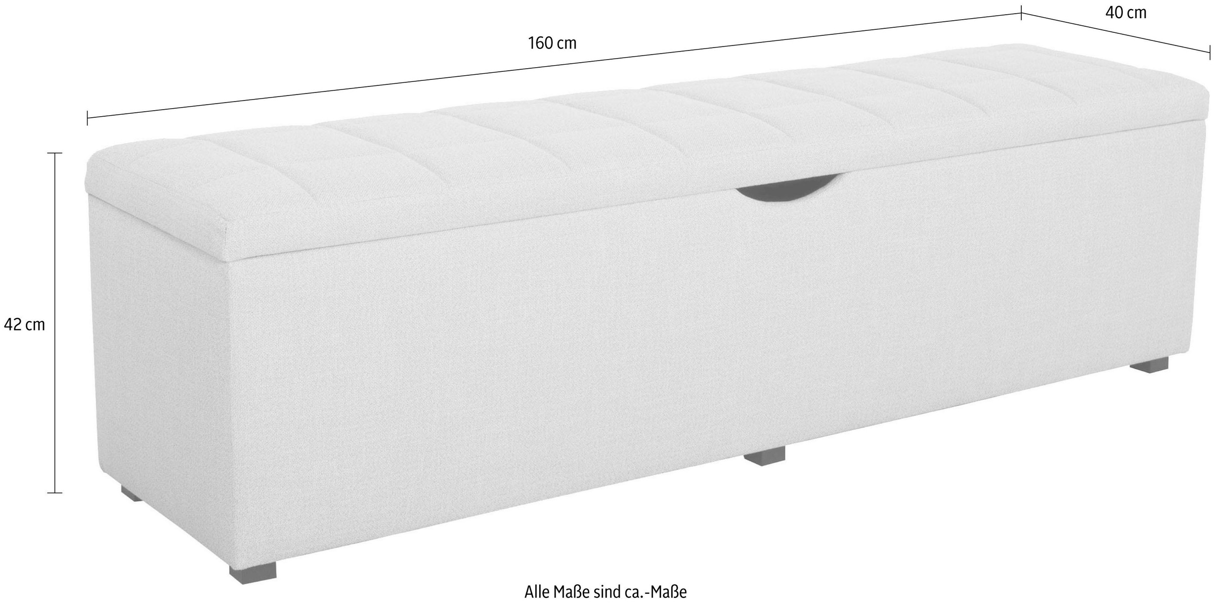 Places of Style Hockerbank »Checked«, mit Stauraum, Breite 120 cm und 160 cm, als Bettbank geeignet
