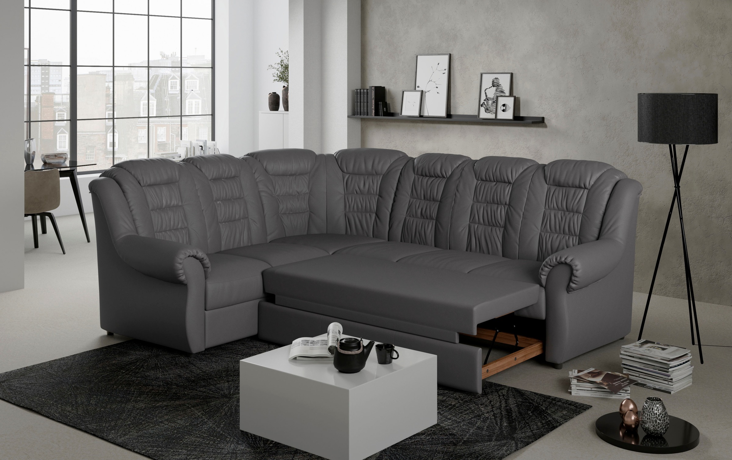 Home affaire Ecksofa »Boston L-Form«, mit hoher Rückenlehne, wahlweise mit günstig online kaufen