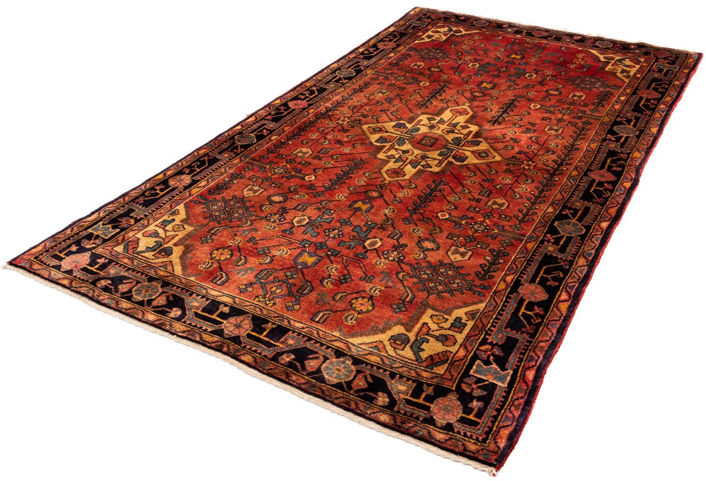 Wollteppich „Shiraz Medaillon 248 x 180 cm“, rechteckig, Unikat mit Zertifikat Dunkelrot 1 mm B/L: 180 cm x 248 cm – 1 mm