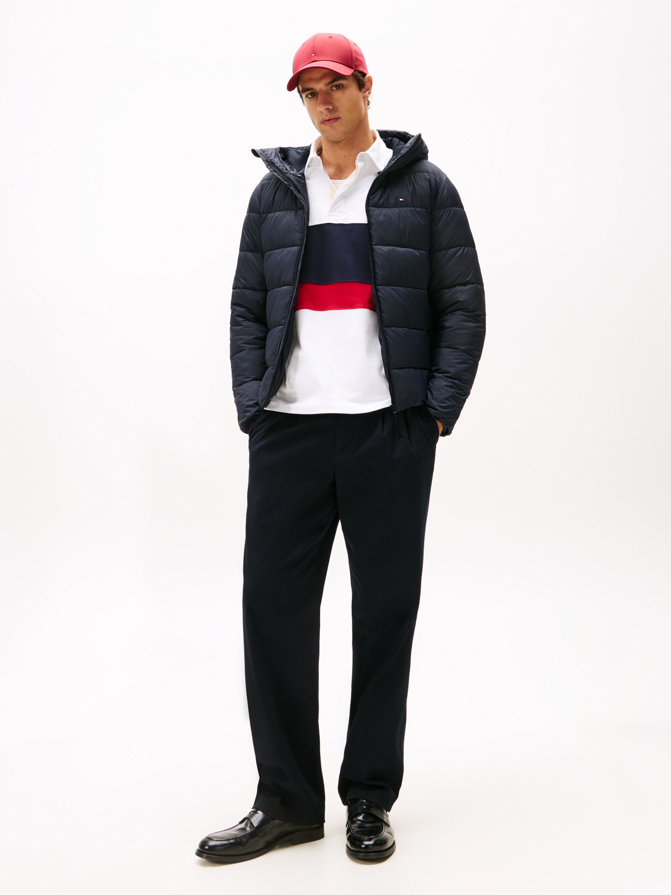 Tommy Hilfiger Steppjacke »MID WEIGHT HOODED JACKET«, mit Kapuze, Winterjacke, Übergangsjacke