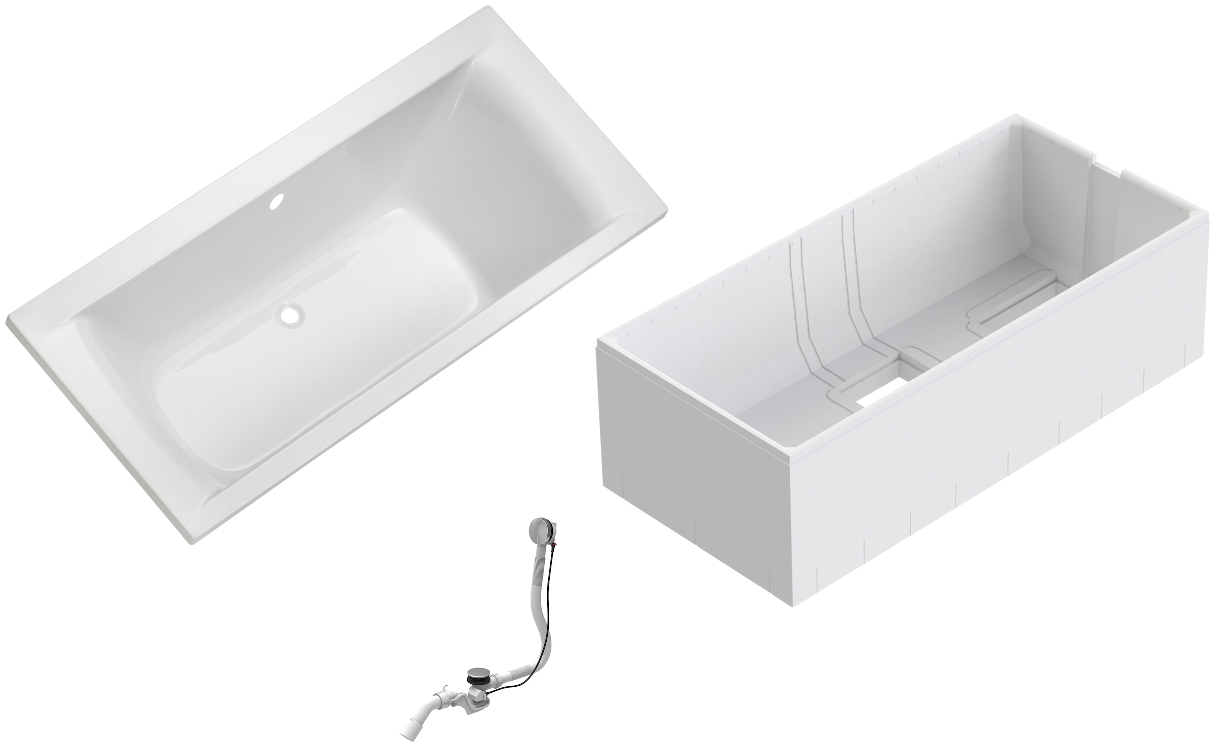 OTTOFOND Badewanne »Set Duobadewanne«, (3 tlg.), 1700/800 mm, Duobadewanne günstig online kaufen