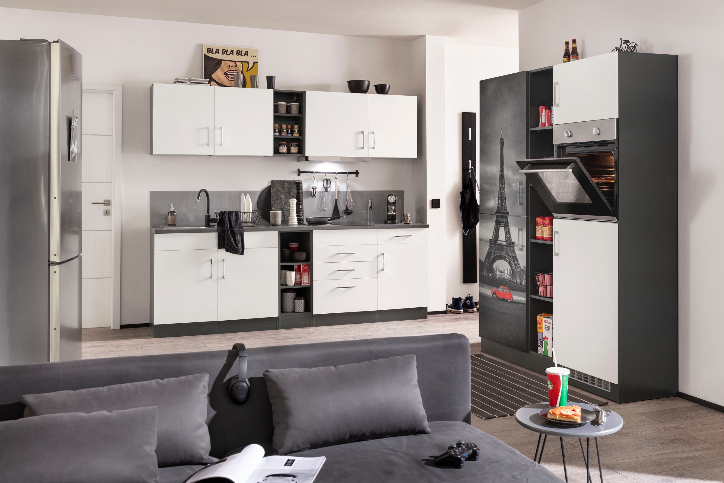 HELD MÖBEL Küchenzeile »Paris«, mit E-Geräten, Breite 390 cm günstig online kaufen