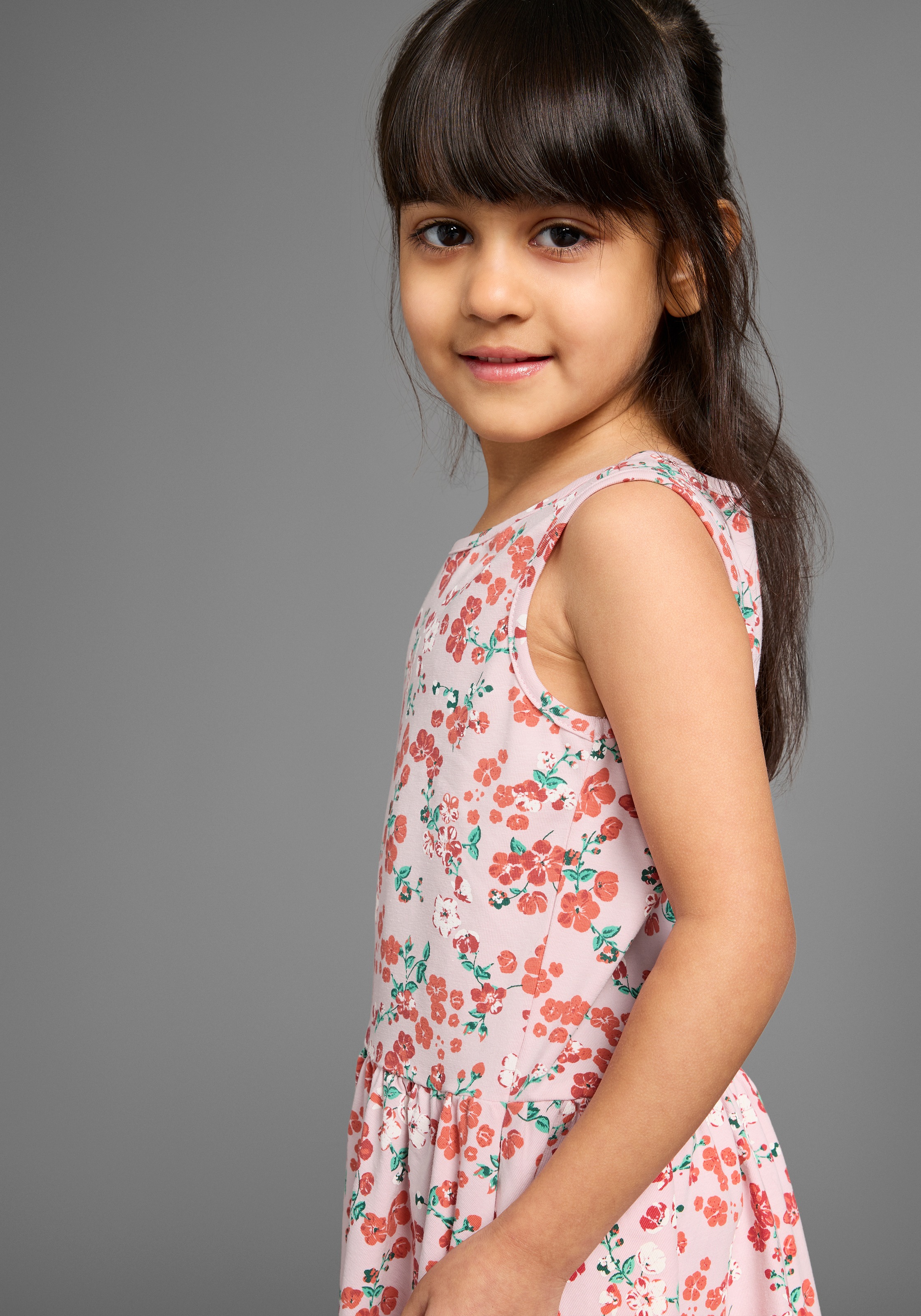 KangaROOS Jerseykleid »Trägerkleid im Blumen-Allover«, Shirtkleid mit Blumenmuster