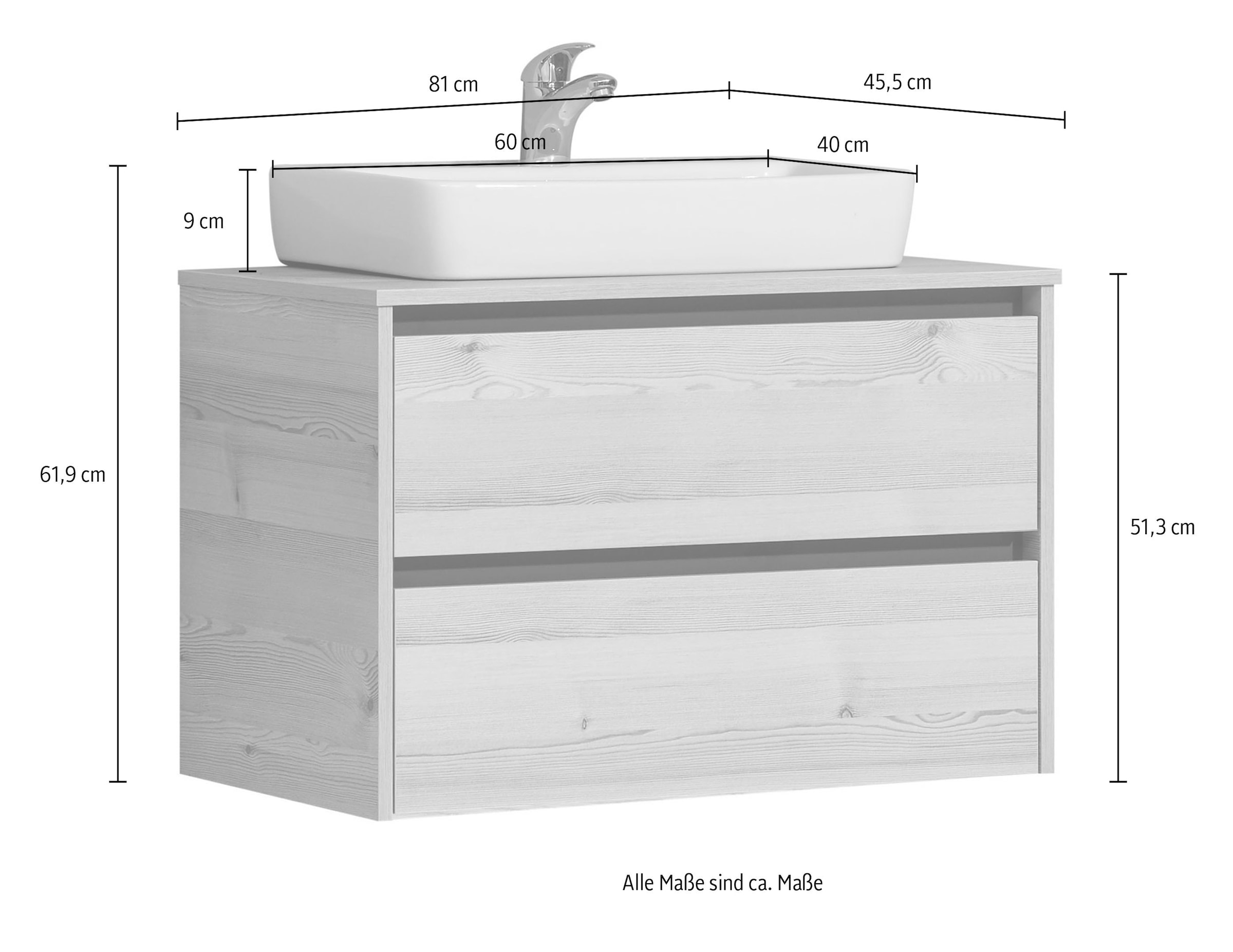 Saphir Badmöbel-Set »4-teilig, mit Soft-Close Auszügen« 4 Stk. tlg.