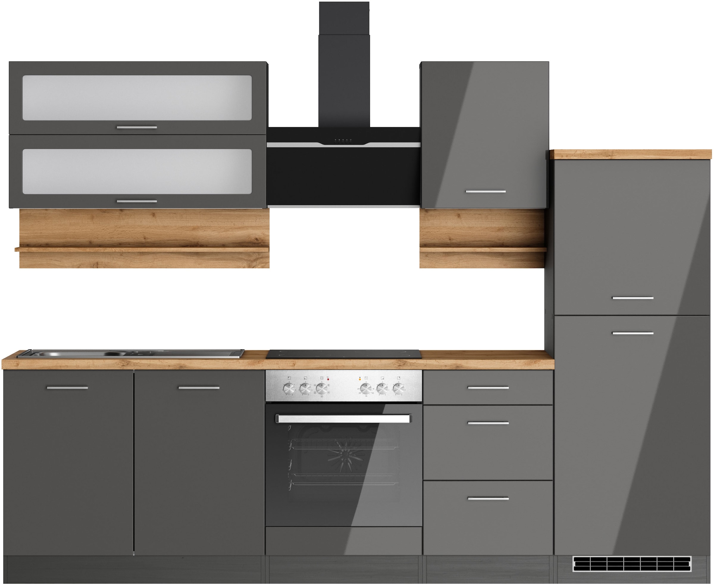 KOCHSTATION Küchenzeile »KS-Milan« 270 cm breit, robuste Metallauszüge, vie günstig online kaufen