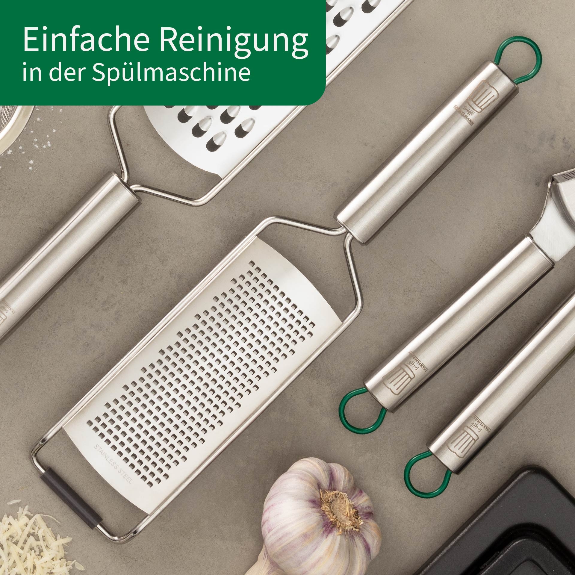 Chefkoch trifft Fackelmann Küchenreibe »München, aus Edelstahl, Reibe fein – hochwertige Ausführung« perfekt für Küchenprofis, spülmaschinengeeignet