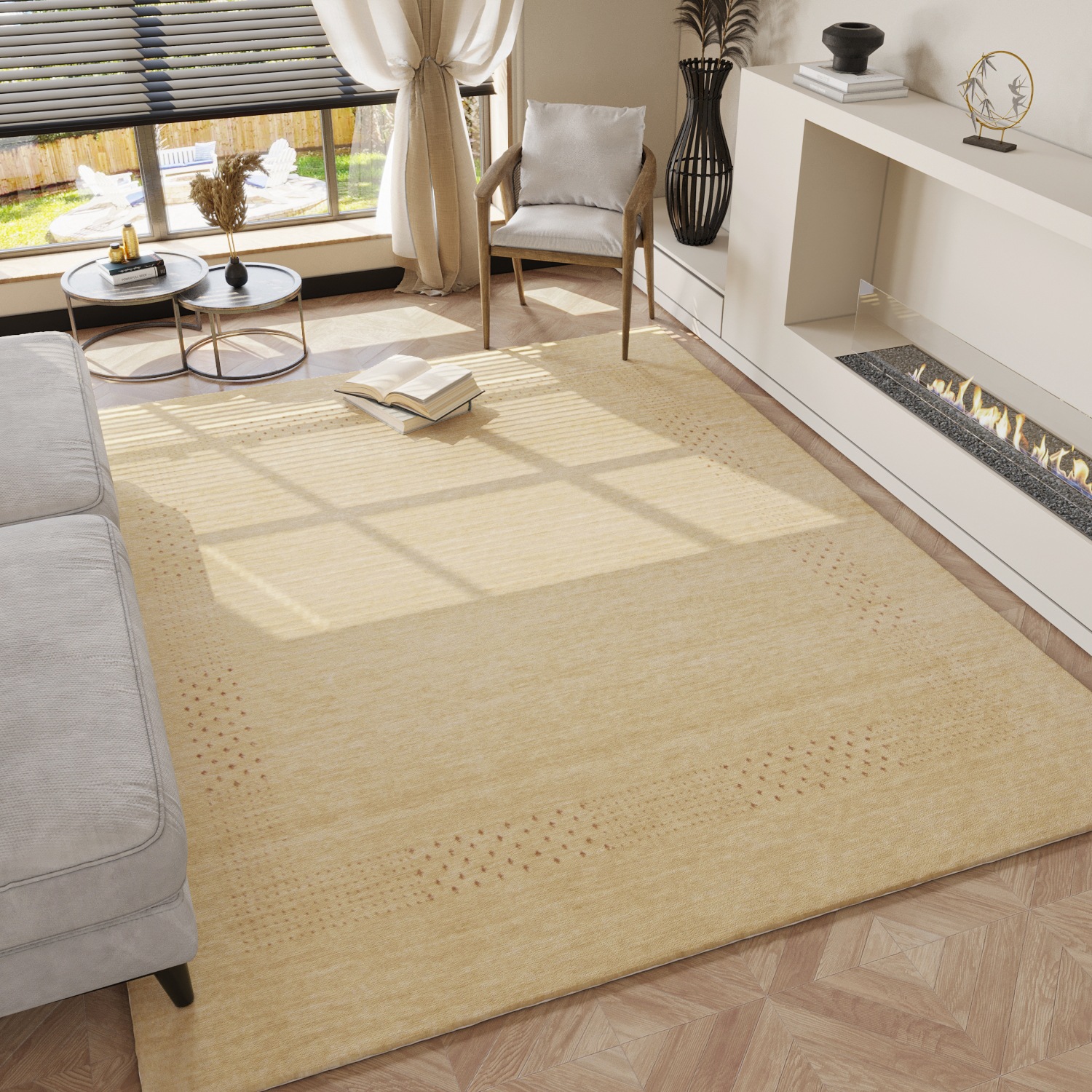 morgenland Wollteppich »Nova - Gabbeh Teppich - Loribaft Perser«, quadratisch, 1,5 mm Höhe, Flachgewebe