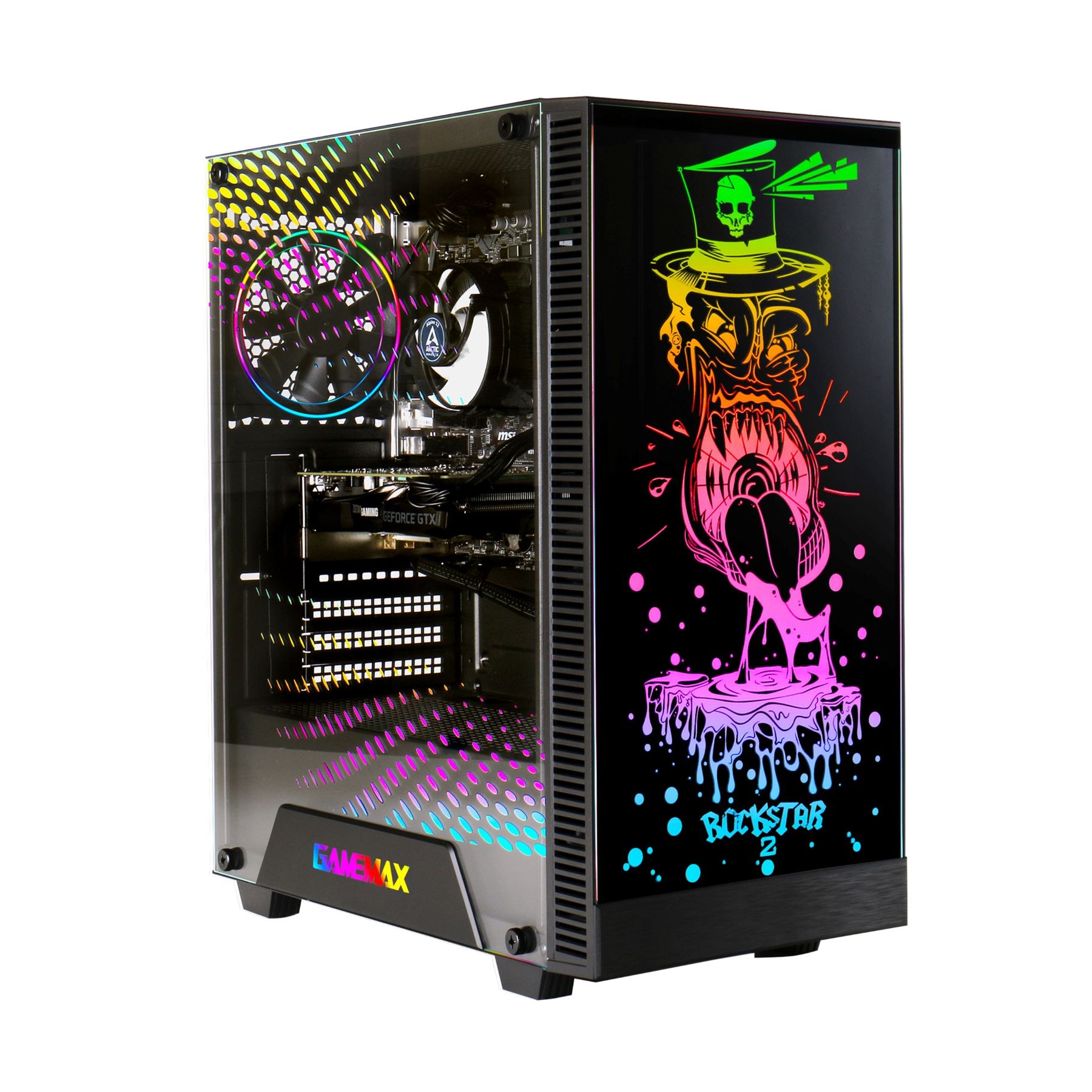 GAMEMAX Gaming-PC-Komplettsystem »MegaDeal Rockstar 2709 Intel Core i5 14400F 16GB 1TB SSD RTX 5060« 27 ″ Intel® Core i5 GeForce RTX™ 5060 16 GB RAM 1.000 GB SSD Windows 11 + MSI PRO MP273A Monitor, 69cm (27")