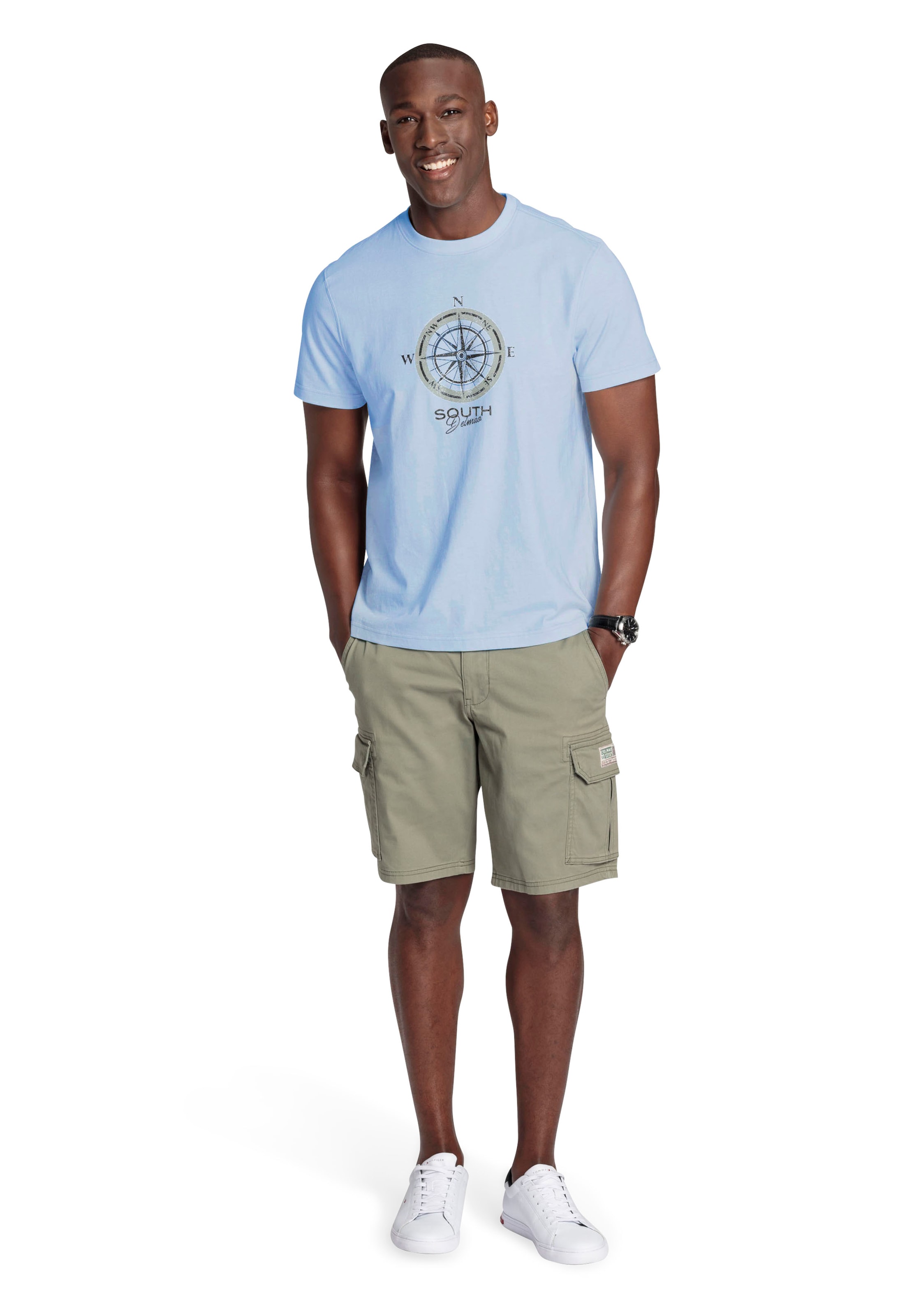 DELMAO T-Shirt Kurzarm,  bedruckt,  Rundhals,  aus Baumwolle