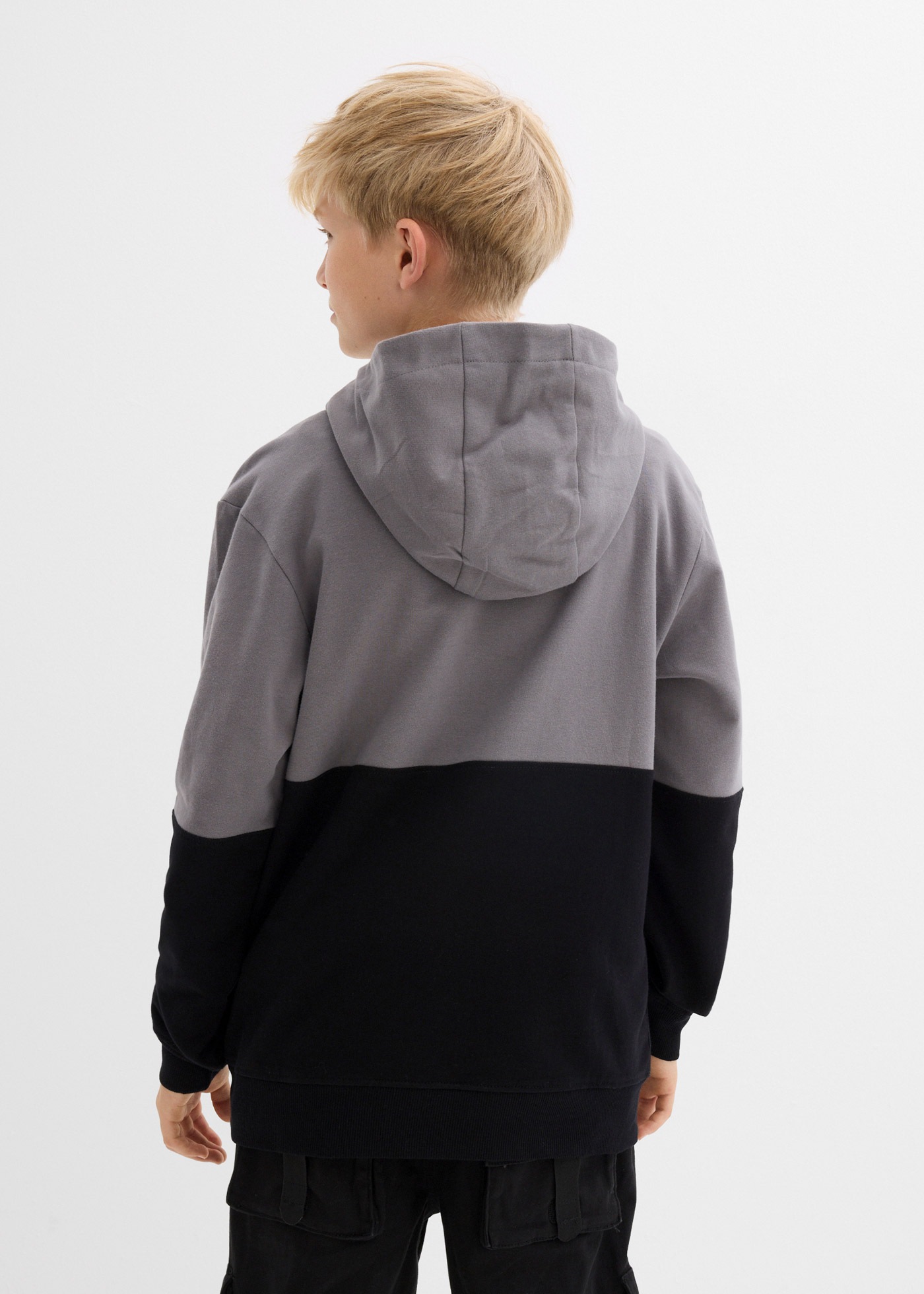 bonprix Kapuzensweatshirt »Hoodie aus reiner Baumwolle«, normale Passform, modernes Colorblocking-Design, aus Baumwolle

