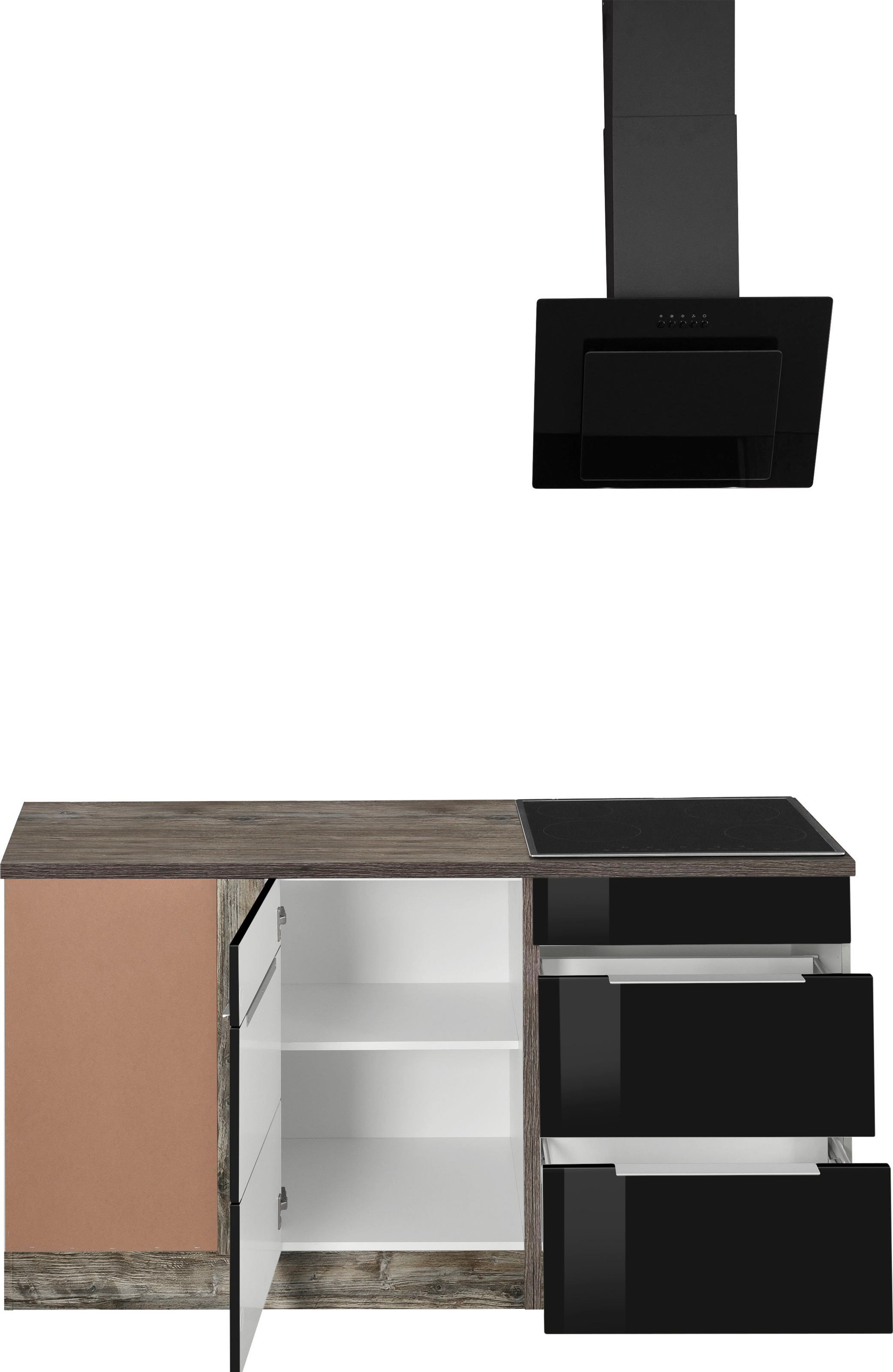 KOCHSTATION Winkelküche »KS-Brindisi Stellbreite 290/170 cm«, wahlweise mit E-Geräten und Induktion, mit MDF-Fronten