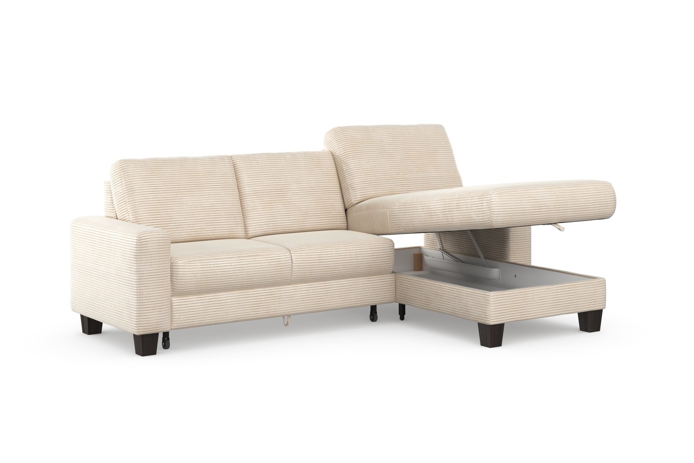 Home affaire Ecksofa »Summer L-Form«, mit Recamiere, mit oder ohne Bettfunktion und Bettkasten, Cord-Bezug