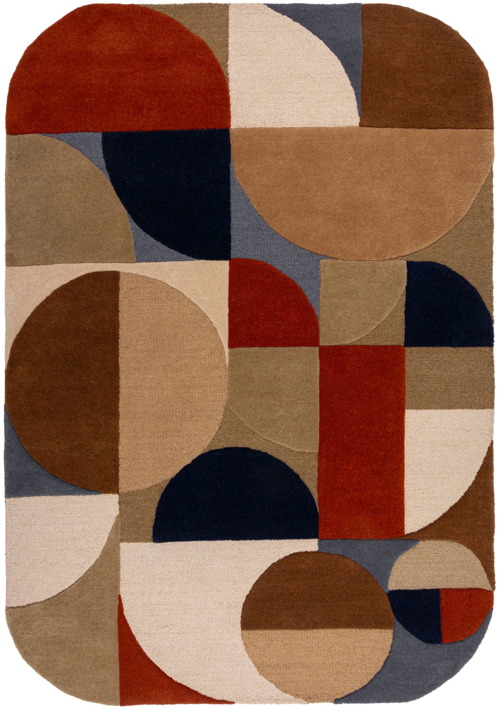 FLAIR RUGS Wollteppich »Mia Arch«, rechteckig, 12 mm Höhe, mit gebogener Ka günstig online kaufen