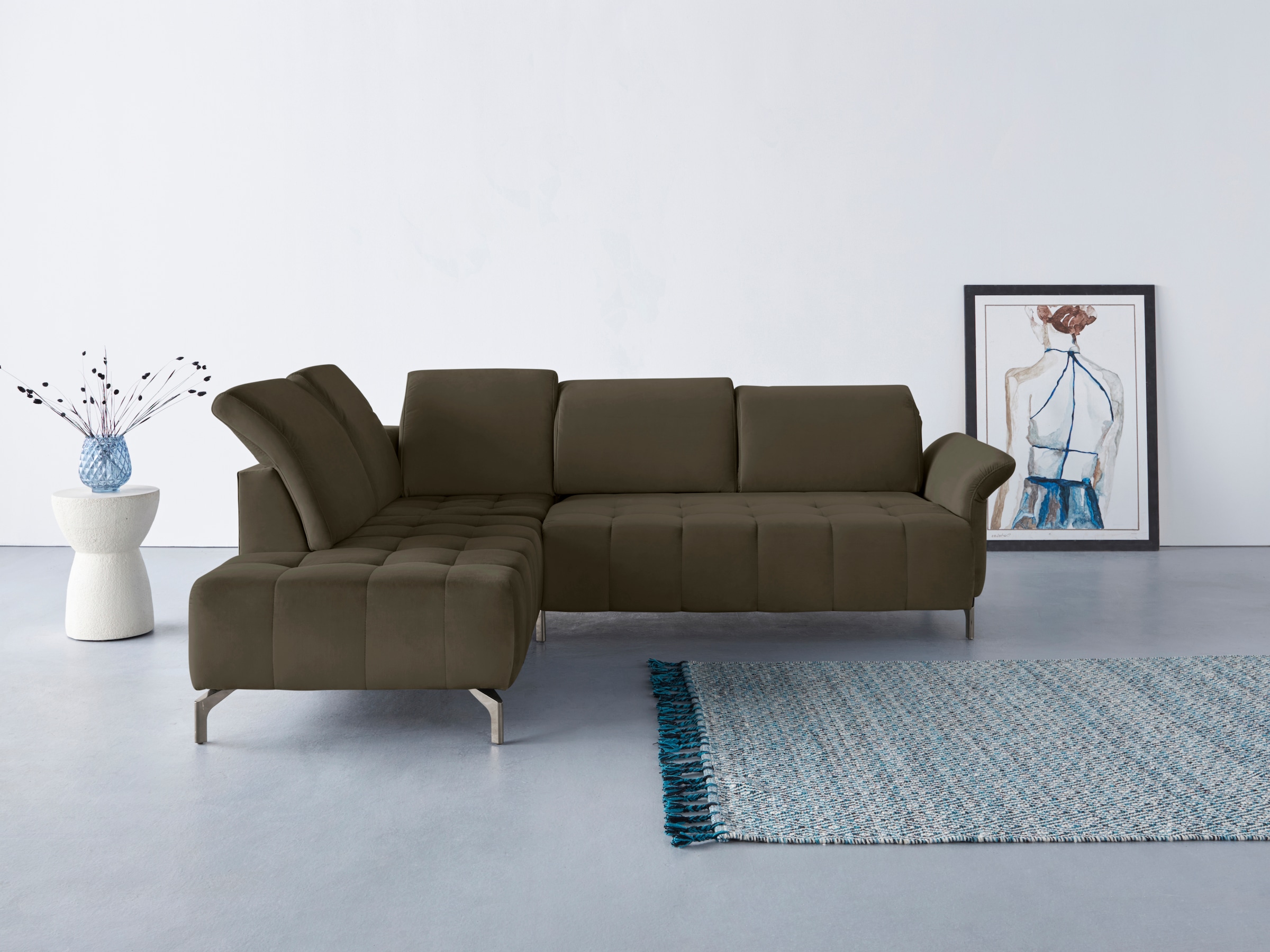 INOSIGN Ecksofa »Fresh L-Form«, Federkern, wahlweise Kopfteilverstellung un günstig online kaufen
