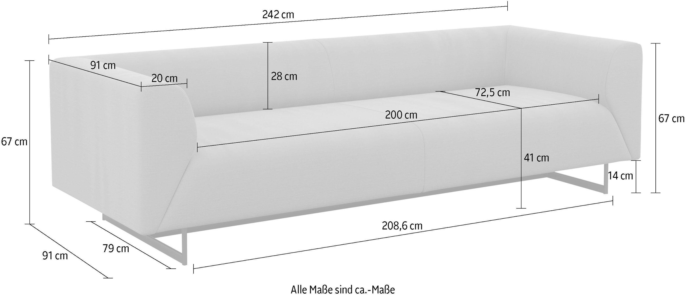 machalke® 3-Sitzer »wedge«