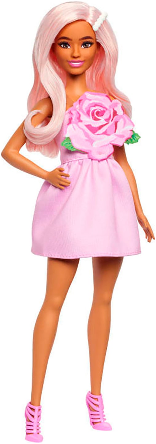 Barbie Anziehpuppe »Fashionista Puppe mit Rosenkleid«