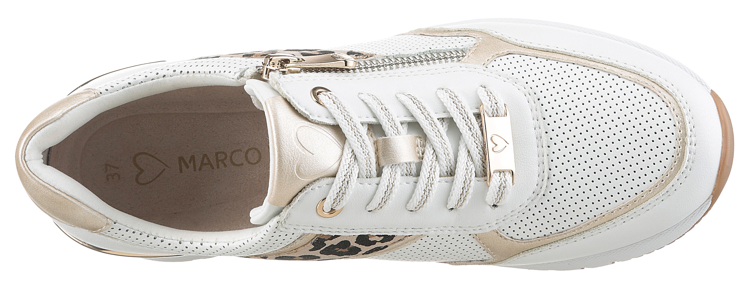 MARCO TOZZI Keilsneaker  , Freizeitschuh, Halbschuh Schnürschuh mit Außenreißverschluss