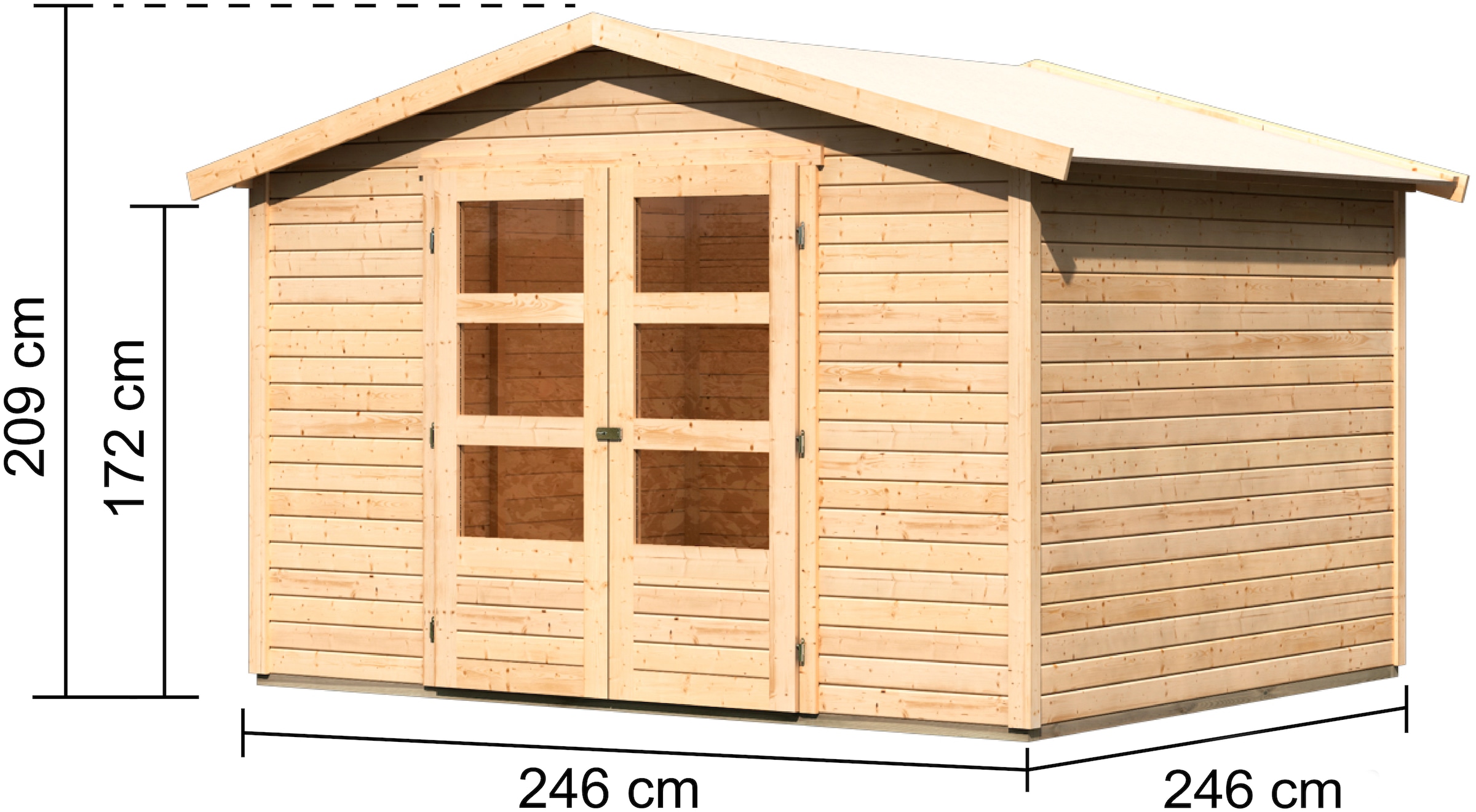 Karibu Gartenhaus »»Carlberg 4««, naturbelassen, anthrazit oder terragrau