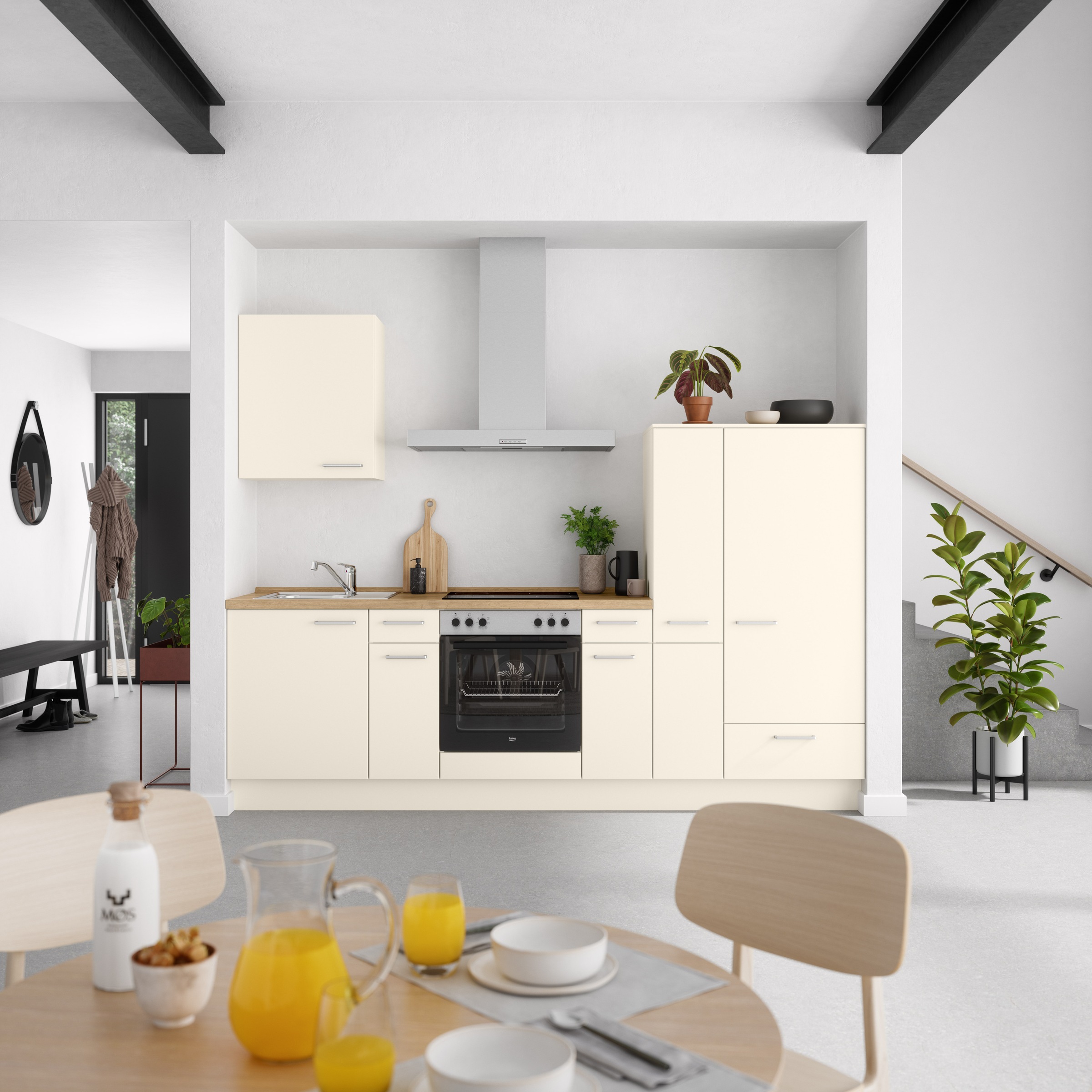 nobilia® Küchenzeile »"Touch I", NEU: individuell anpassbar mit gratis Profi-Beratung« vormontiert, Breite 270 cm, Ausrichtung wählbar, wahlw. mit E-Geräten