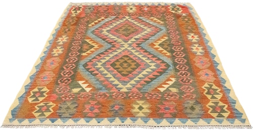 morgenland Wollteppich »Kelim Afghan Teppich handgewebt orange«, rechteckig günstig online kaufen