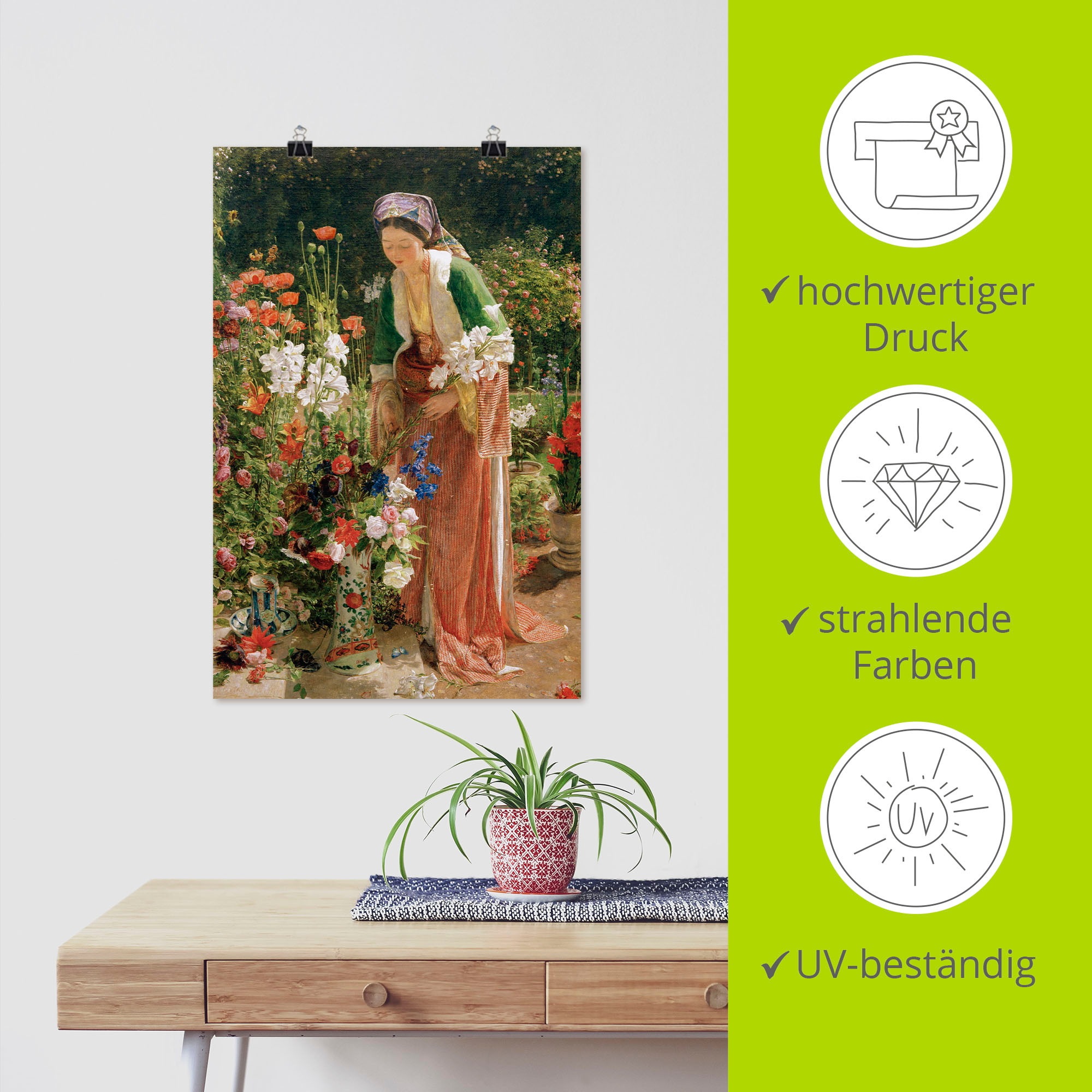 Artland Kunstdruck »Im Garten des Beis«, Bilder von Frauen, (1 St.), als Alubild, Leinwandbild, Wandaufkleber oder Poster in versch. Größen