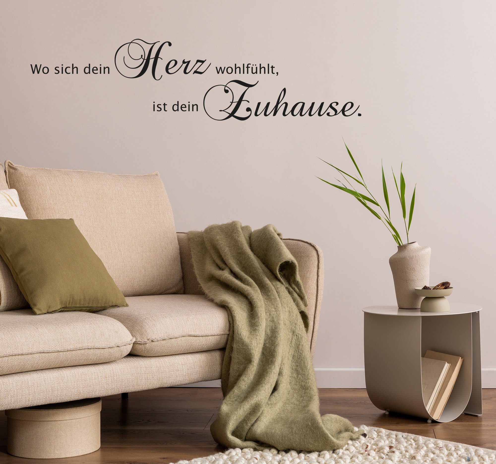 my home Wandspruch »Wo sich dein Herz wohlfühlt, ist dein Zuhause« Wandaufk günstig online kaufen