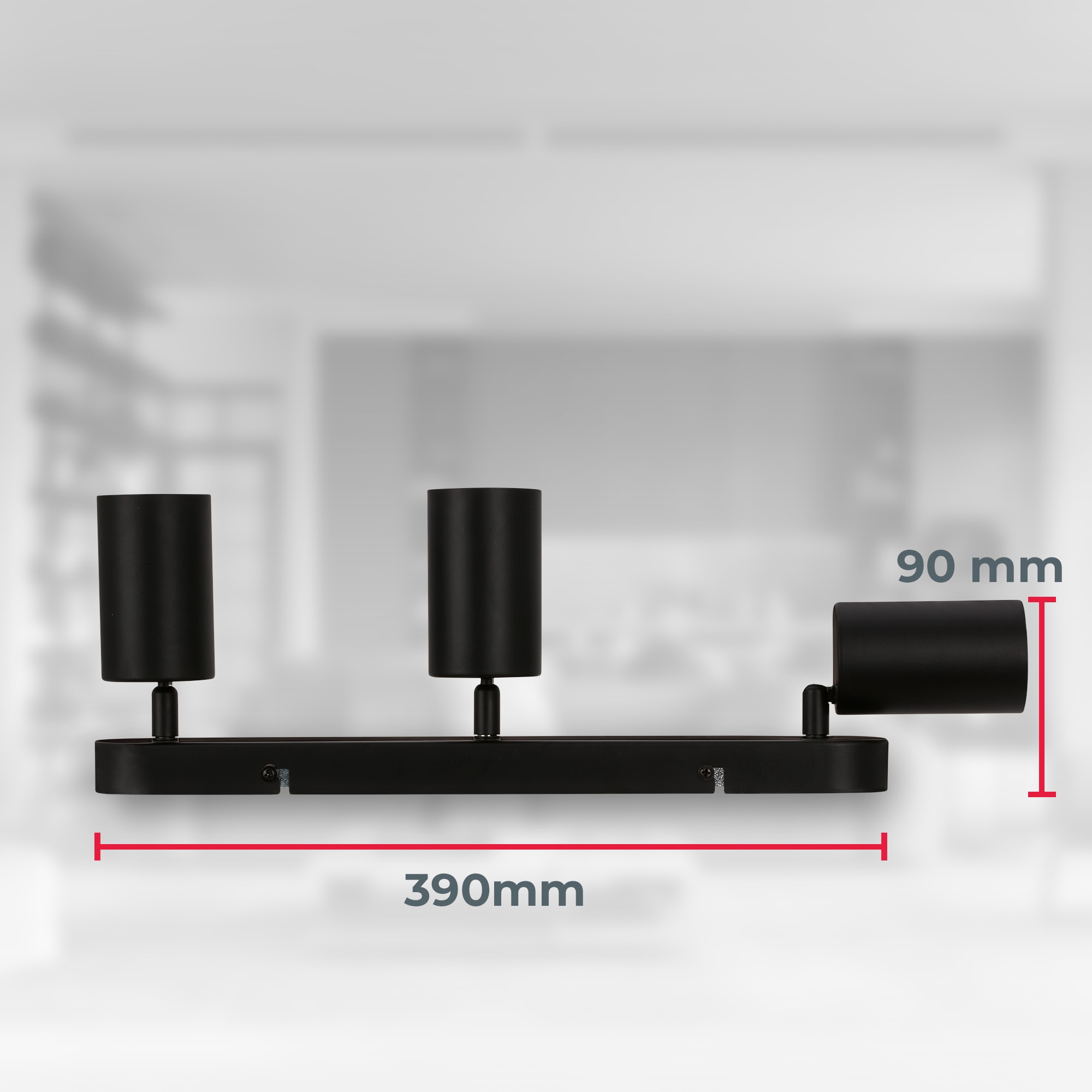 B.K.Licht Deckenspot »Deckenlampe schwenkbar, GU10 Deckenleuchte«, 1 flammig, Leuchtmittel GU10 | ohne Leuchtmittel, 39 cm Länge schwarz Schlafzimmerlampe