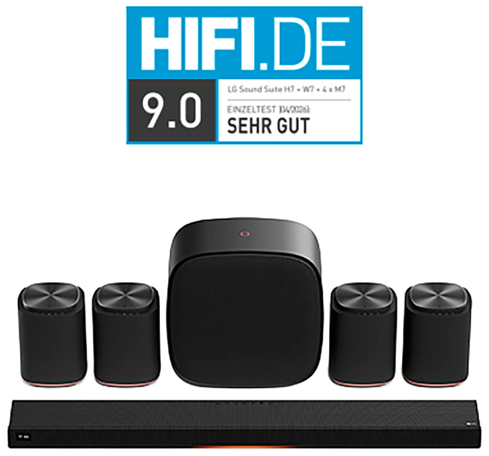 LG Soundbar »Sound Suite H7« 5.1.3 (Bluetooth | WLAN (WiFi) App-Steuerung | Equalizer | Lautstärkeanpassung | Nacht Modus | Pairing 500 W) mit Dolby Atmos FlexConnect-Technologie