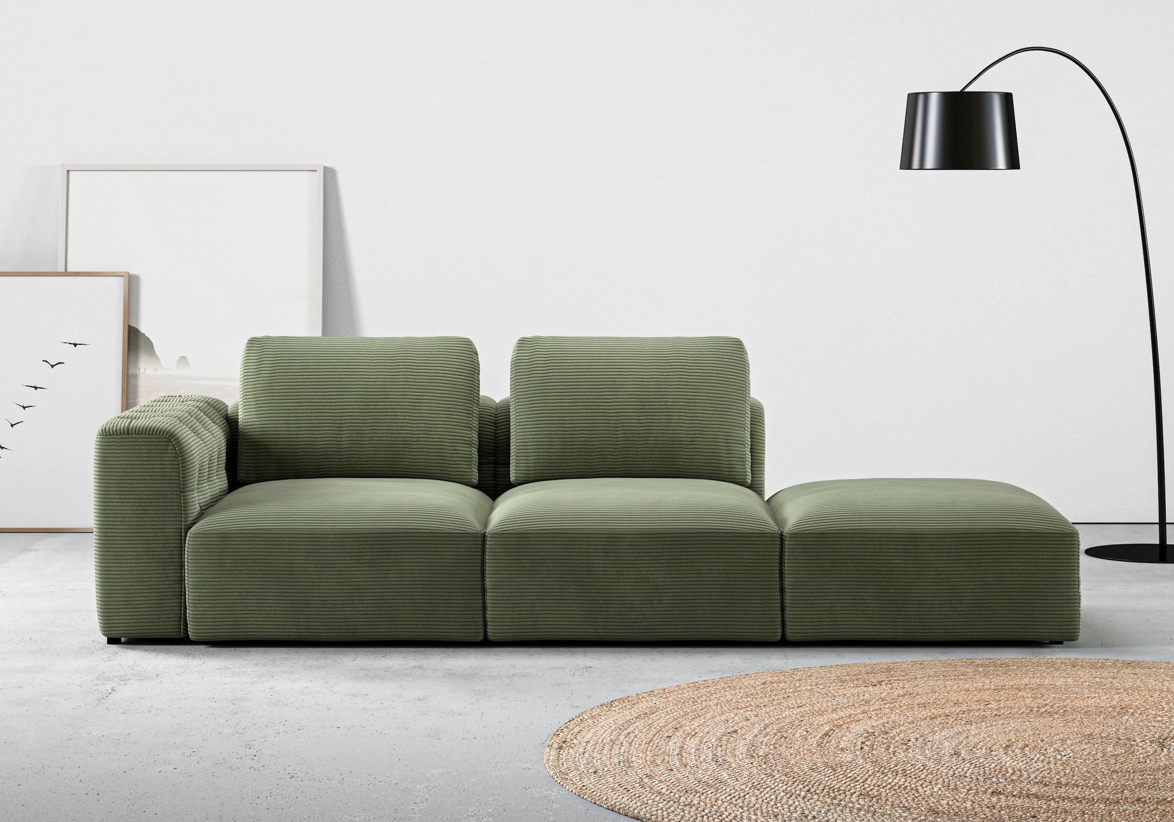 RAUM.ID Chaiselongue »Cushid«, Modul-Sofa, bestehend aus 2-Sitzer und Hocke günstig online kaufen