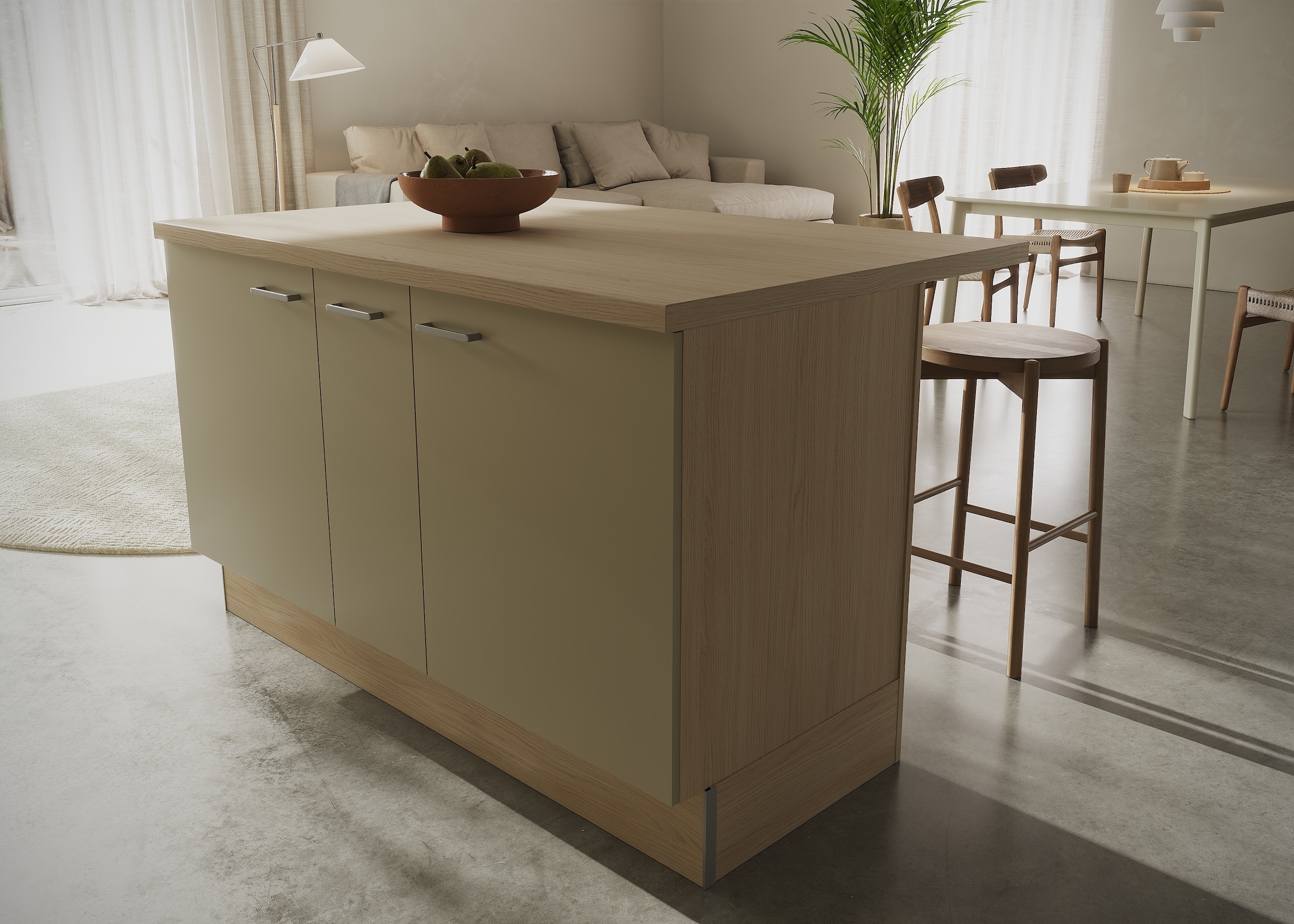 KOCHSTATION Kücheninsel »KS-Lucy« Breite 151 cm, Soft-Close, höhenverstellbare Füße, Metallgriffe