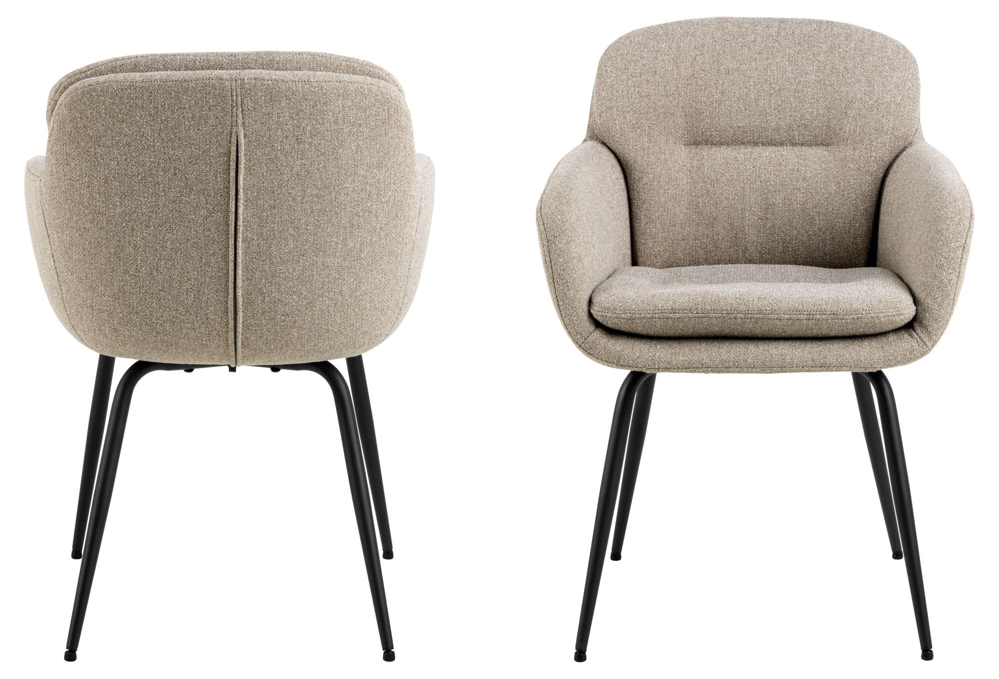 ACTONA GROUP Esszimmerstuhl »Dora« () Esszimmerstuhl mit Armlehne, Alea Beige, Gestell matt schwarz