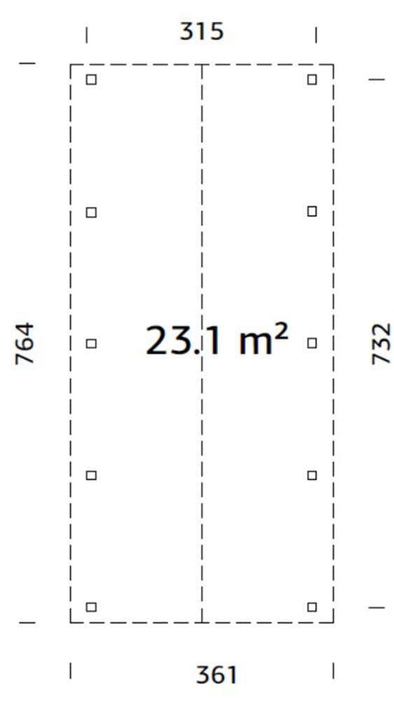 Palmako Einzelcarport »Robert« Massivholz 291 cm natur