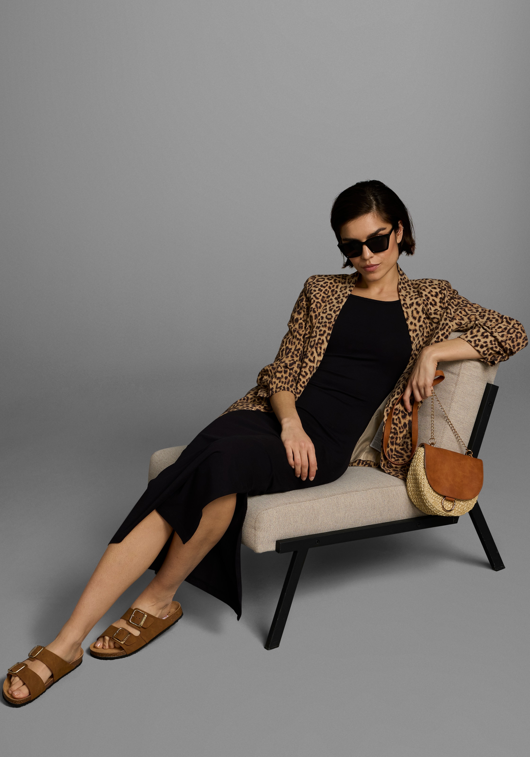 AJC Sommerkleid Ohne Taschen festlich,  Maxilänge,  unifarben,  aus elastischem Single Jersey